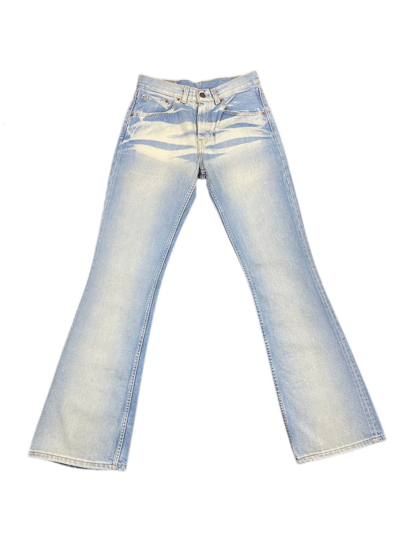 Vintage Levi's Low Waist Flared Denim Pants Blue White - M