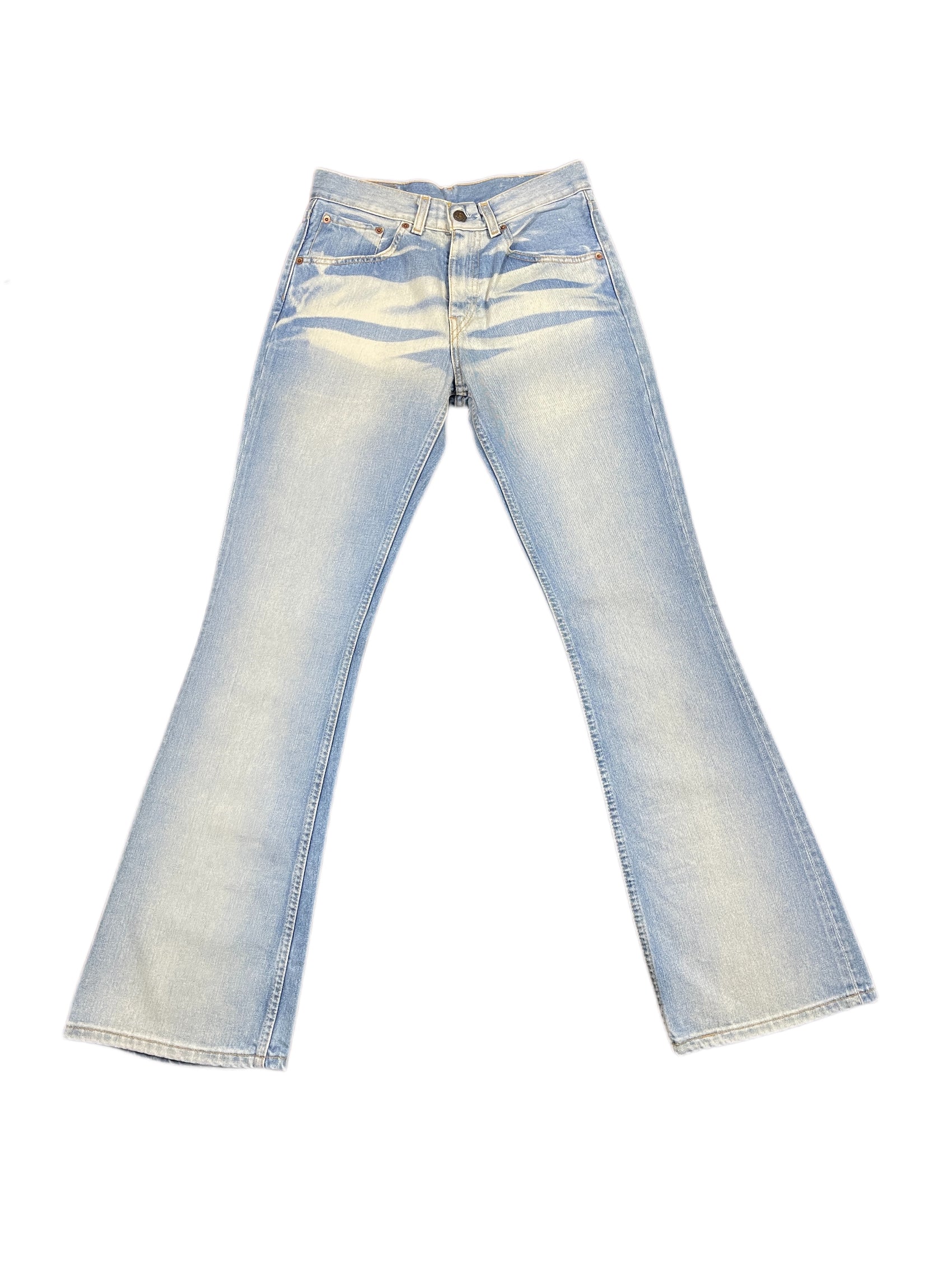 Vintage Levi's Low Waist Flared Denim Pants Blue White - M