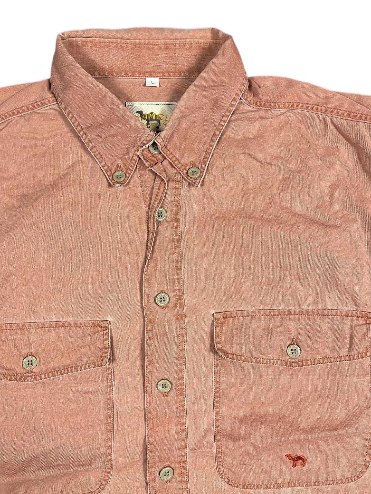 Vintage Camel 1990s SHort Sleeve Shirt Salmon - L