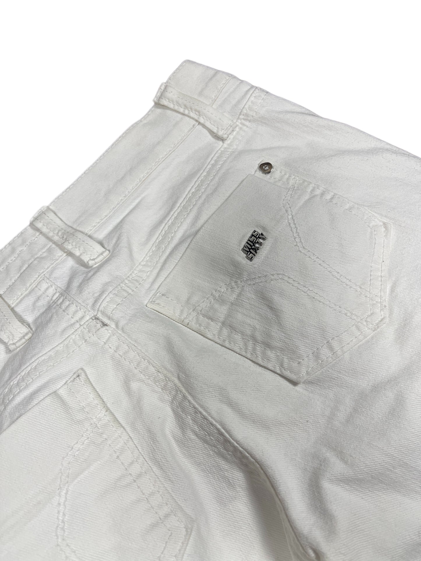 Y2k Miss Sixty Low Waist Flared Denim Pants White - L