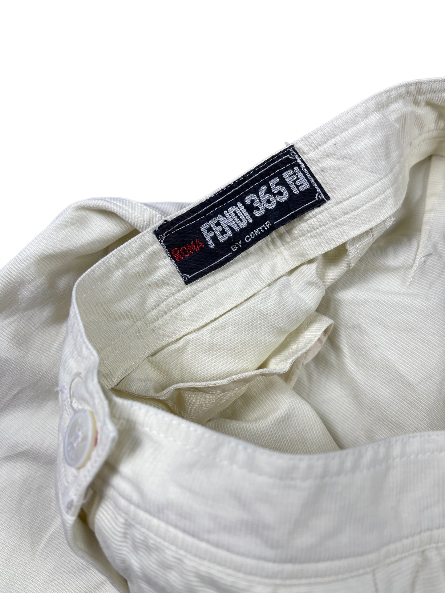Vintage 70s Fendi Knock Off High Waist Pants Cream - XXS/XS