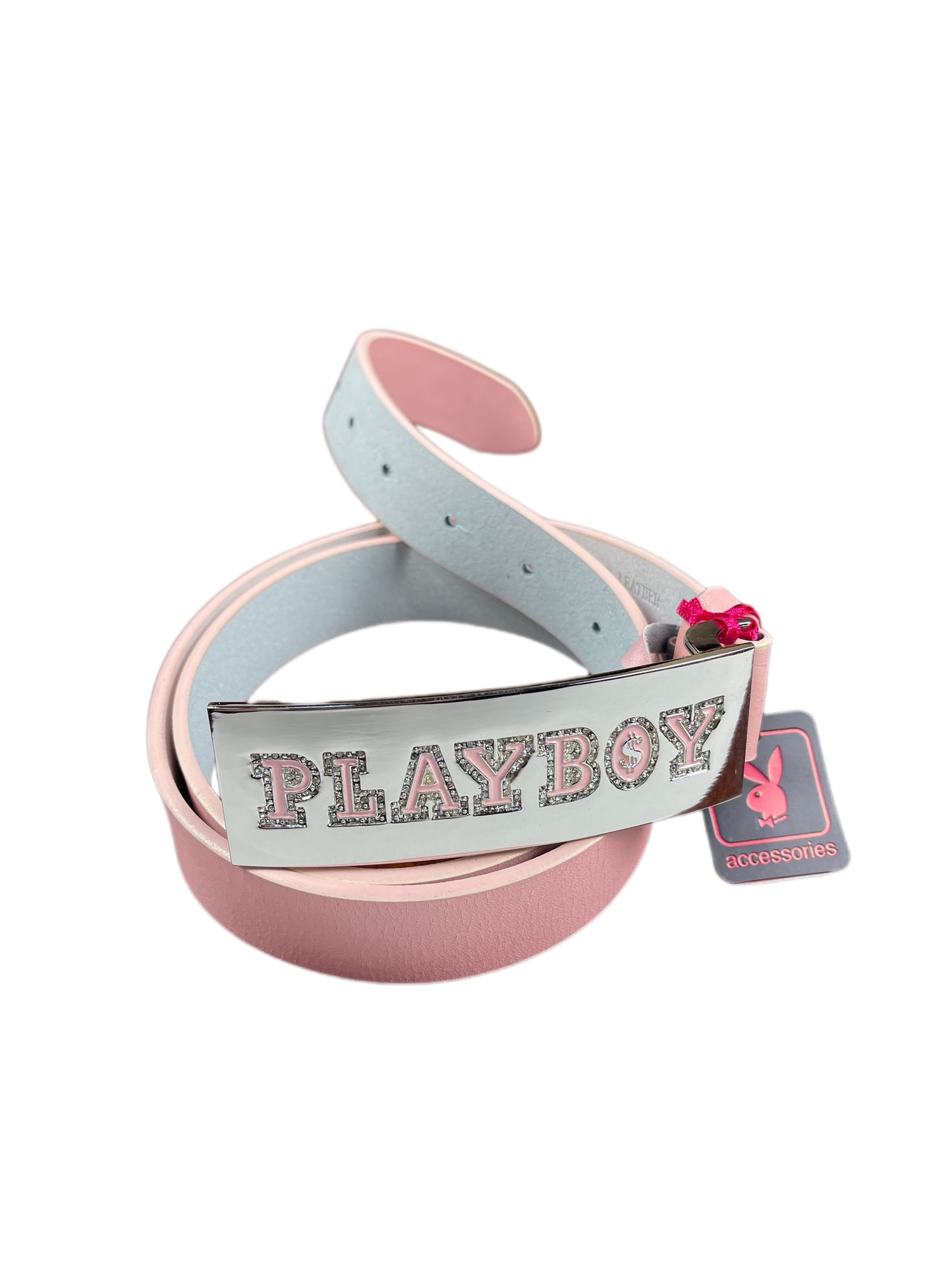 Y2k Playboy Plug Belt Leather Rose 2004