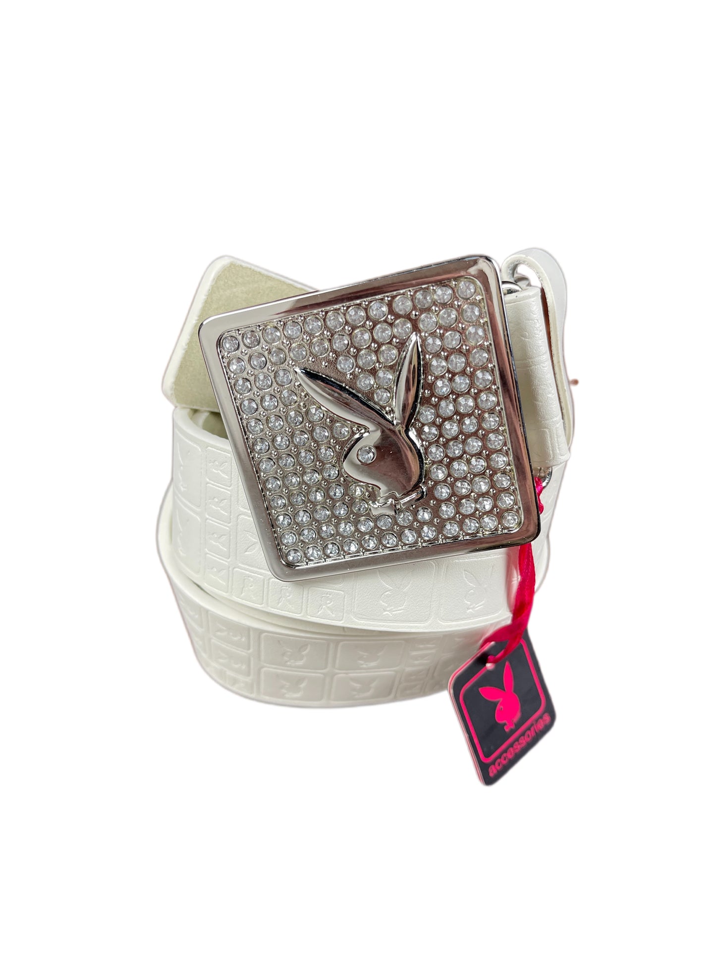 Y2k Playboy Leather Plug Belt White 2004