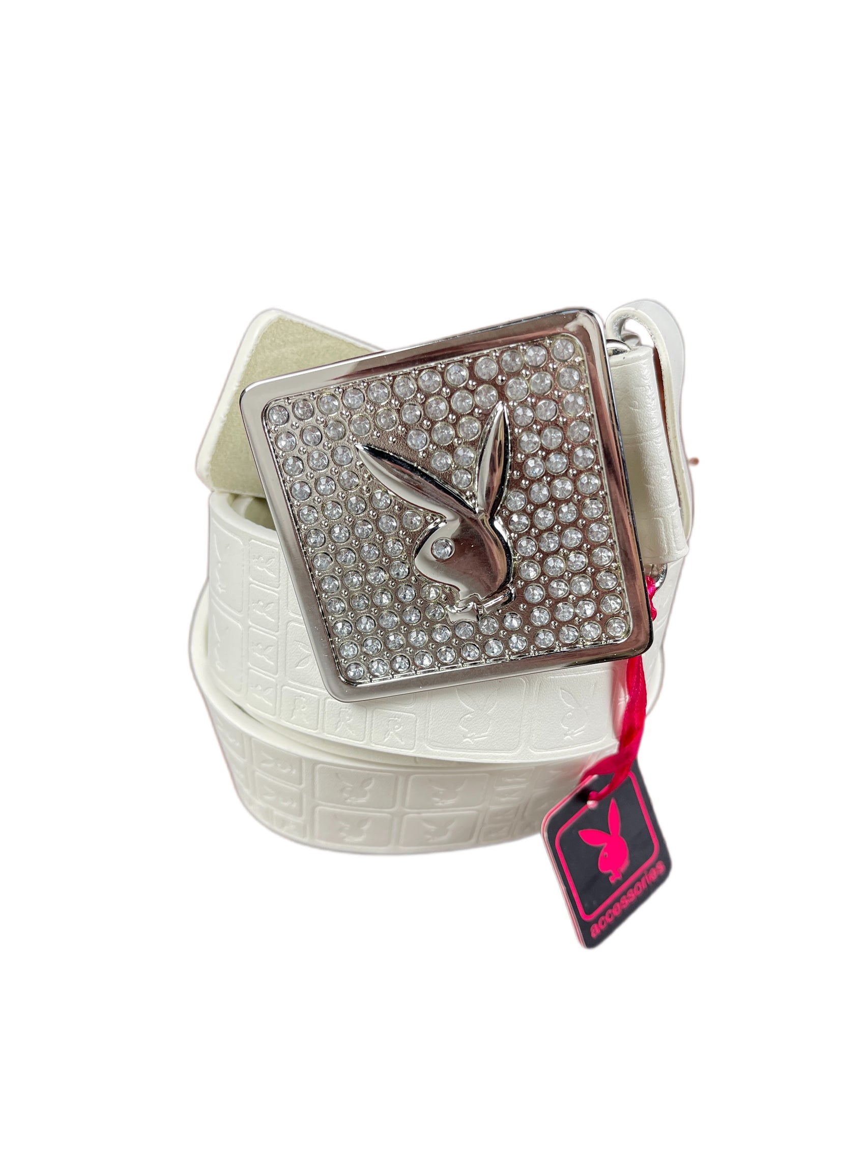 Y2k Playboy Leather Plug Belt White 2004