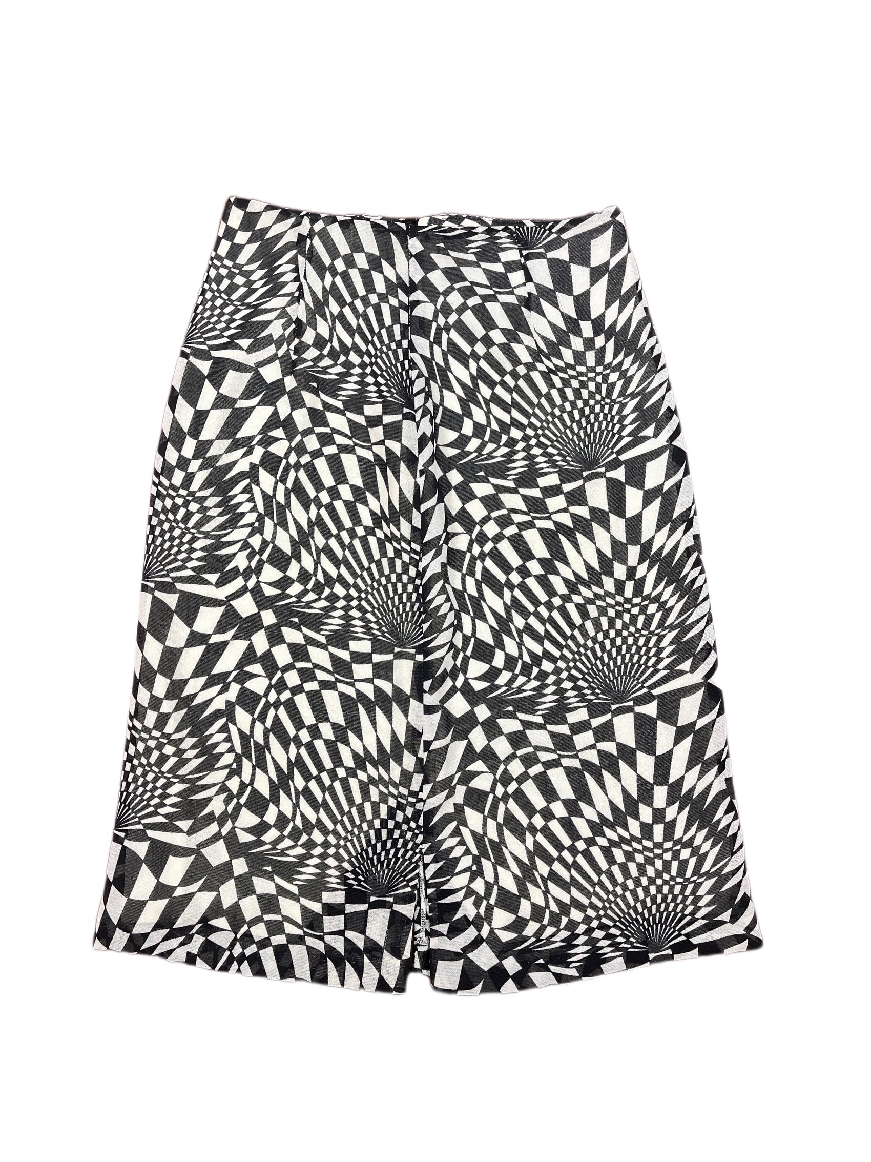 Vintage ALBA Midi Skirt Black White - XXL