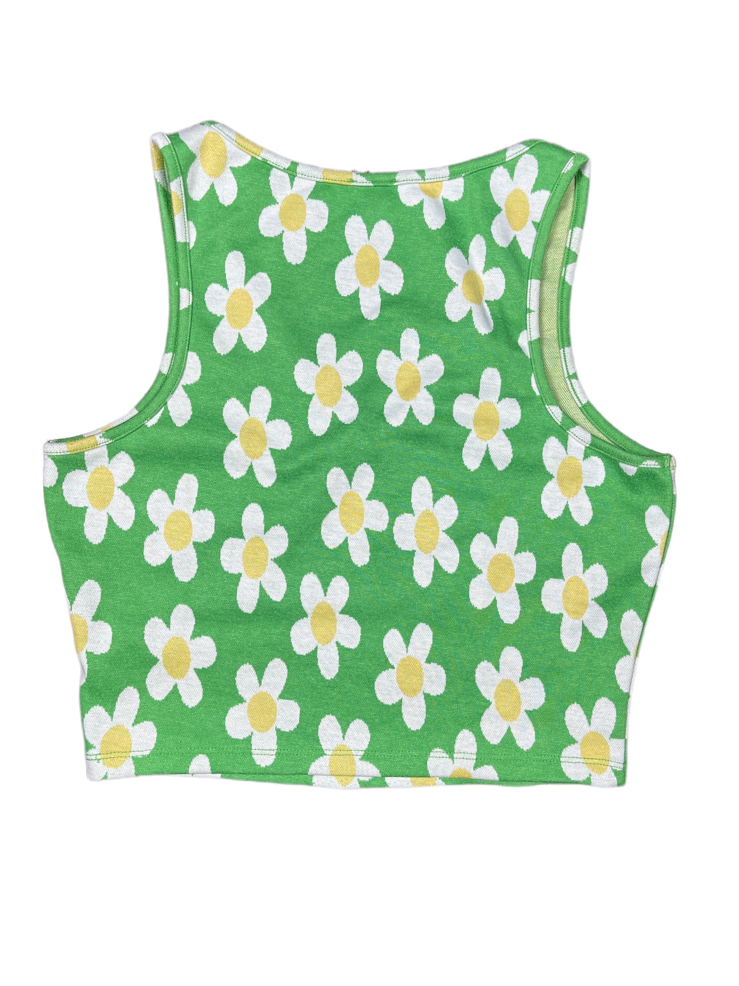 Pimkie Sleeveless Top Green Flowers - S