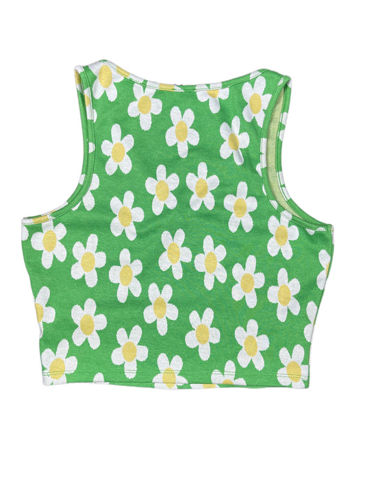 Pimkie Sleeveless Top Green Flowers - S
