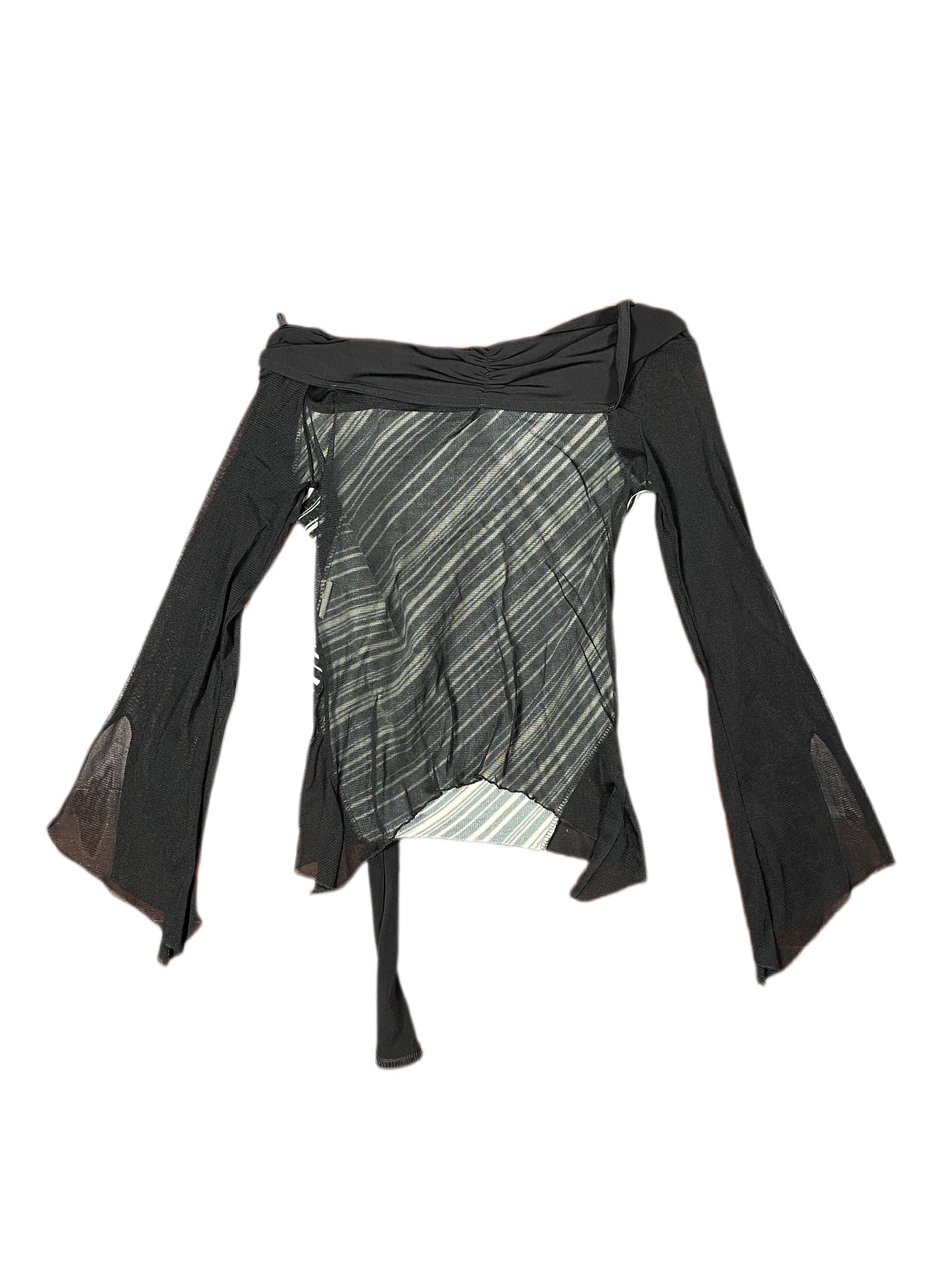 Y2k Latino Collection Long Sleeve Top Black White - S/M