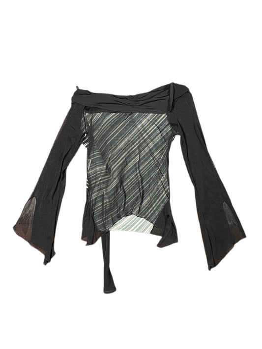 Y2k Latino Collection Long Sleeve Top Black White - S/M