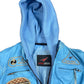 Y2k 2000s Alpha Speeds Racing Leather Jacket Baby Blue S
