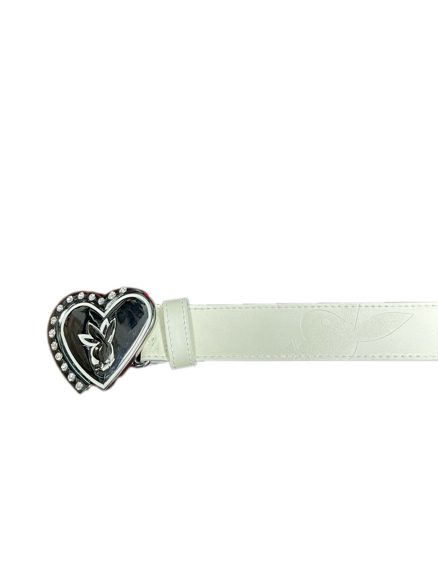 Y2k Playboy Leather Belt White 2004