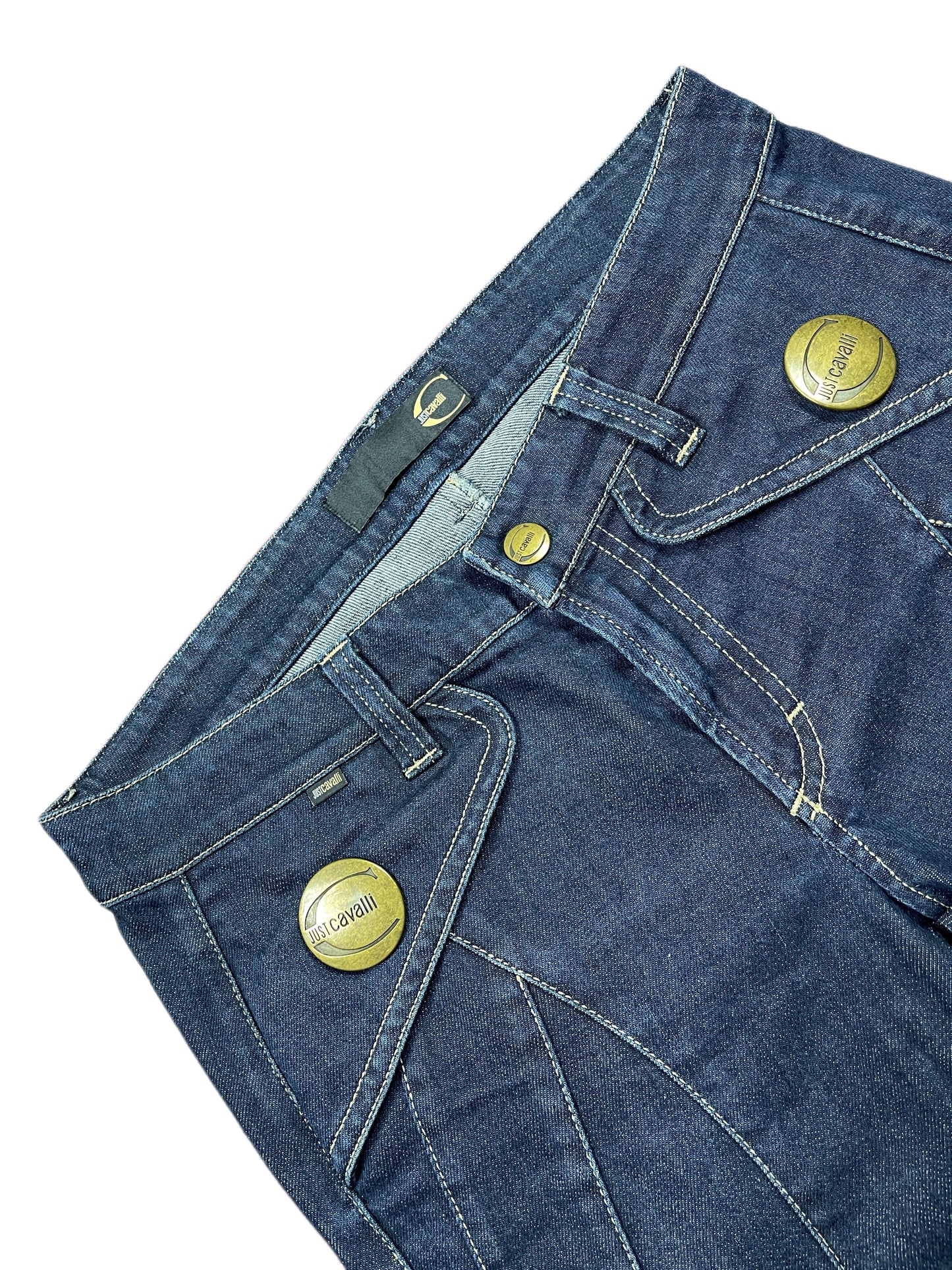 Y2k Just Cavalli Lo Waist Denim Pants Blue - M/L