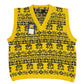 Vintage Duposol Sleeveless Knitted Sweatshirt Yellow Black - L