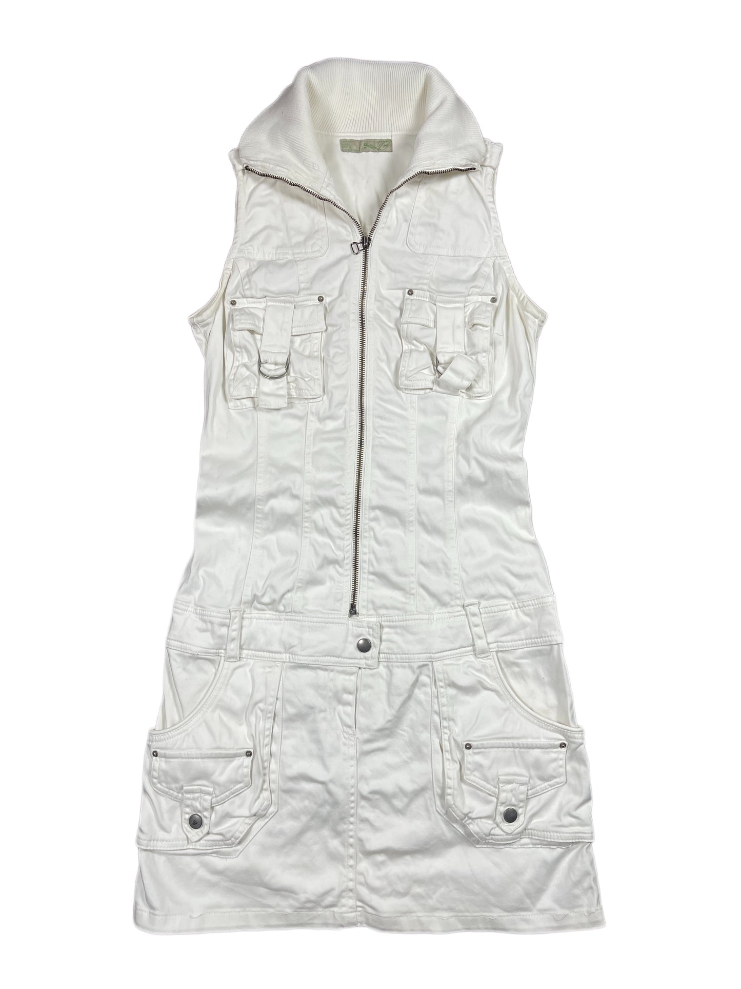 Y2k Zara Sleeveless Dress White - S