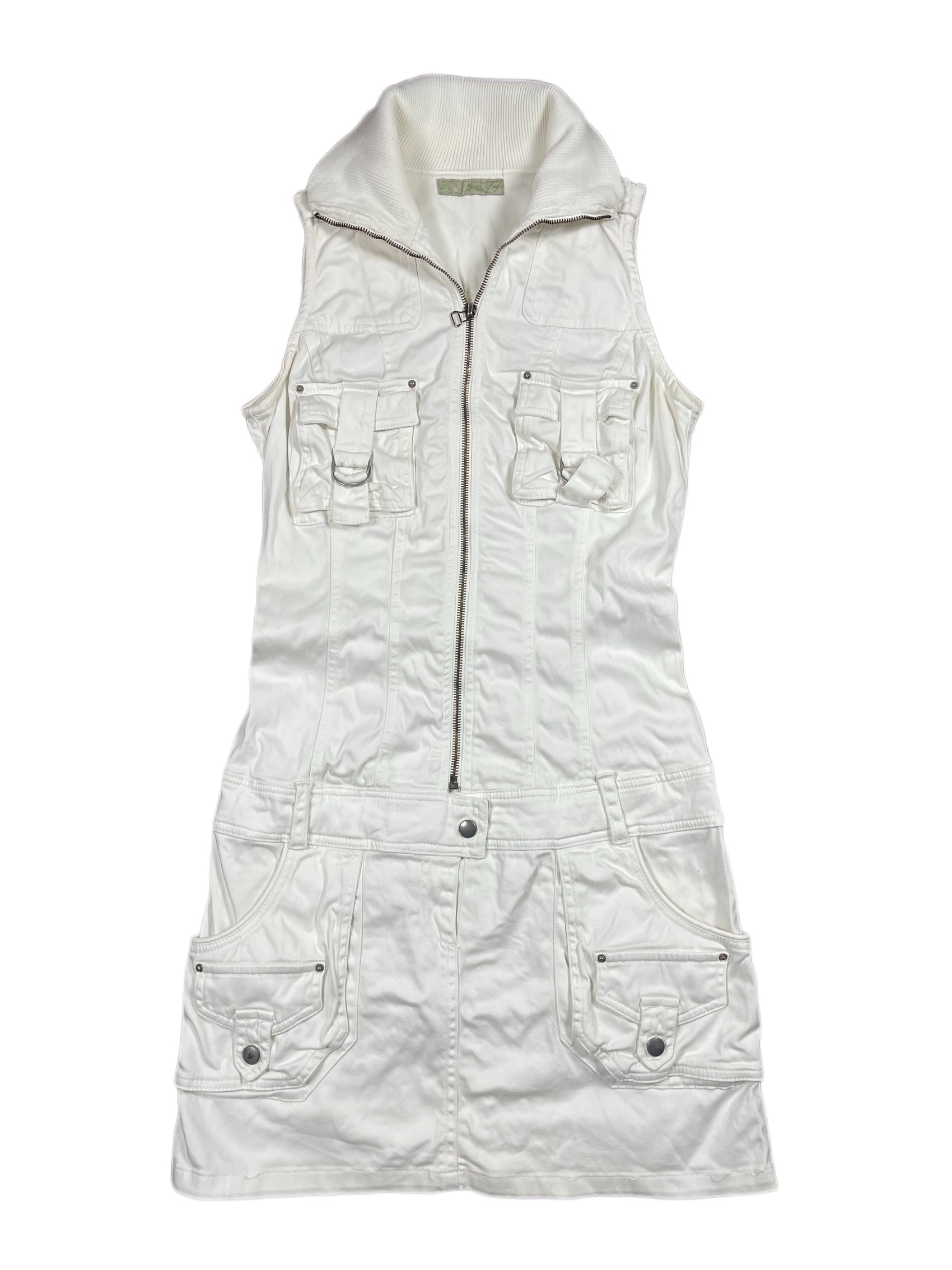 Y2k Zara Sleeveless Dress White - S
