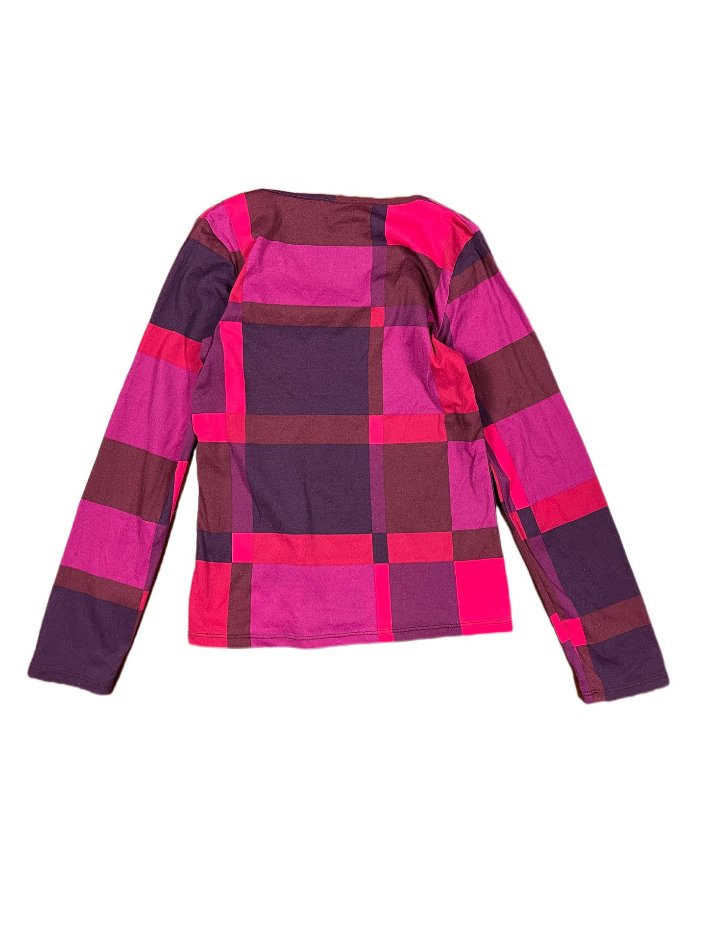 Y2k Promod Geometric Long Sleeve Top Pink Tones - S