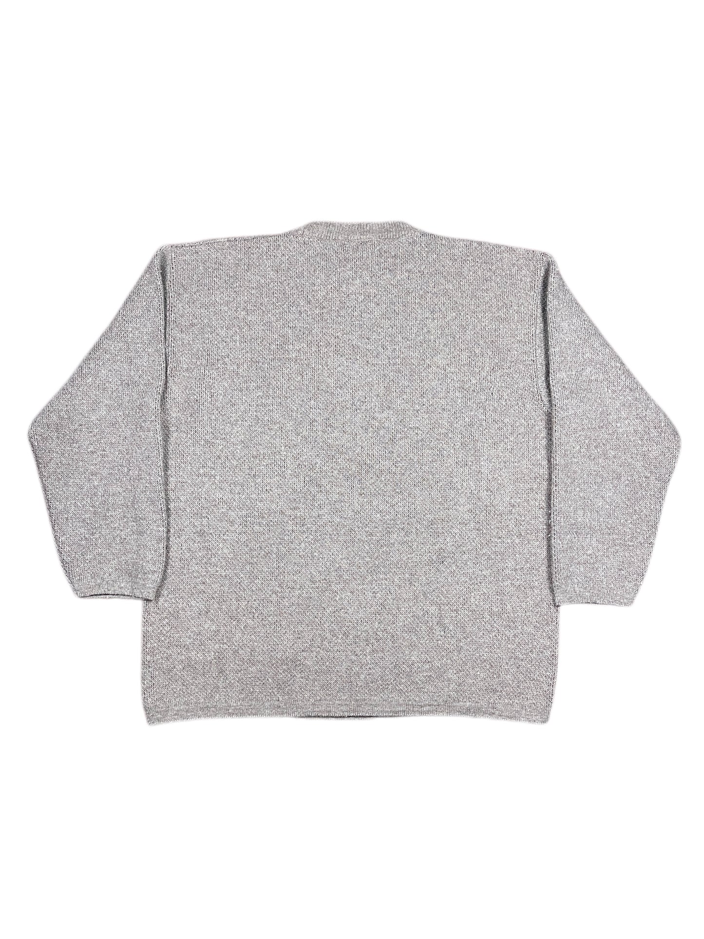 Vintage Warner Bros 2003 Looney Tunes Tasmanian Devil No Comment Knitted Sweatshirt Gray Brown - XL