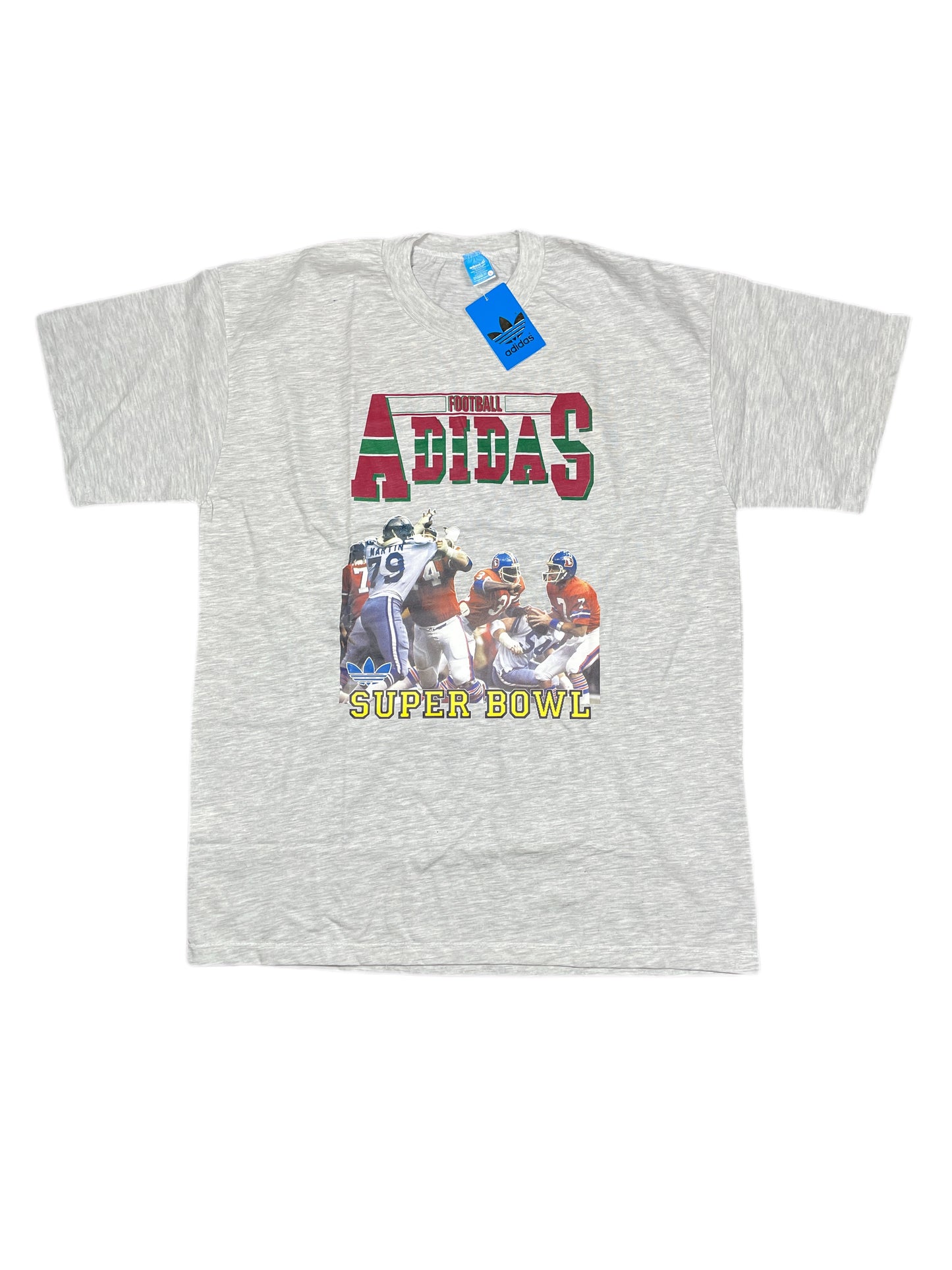 Vintage Adidas 1980s Super Bowl T-Shirt Gray - L
