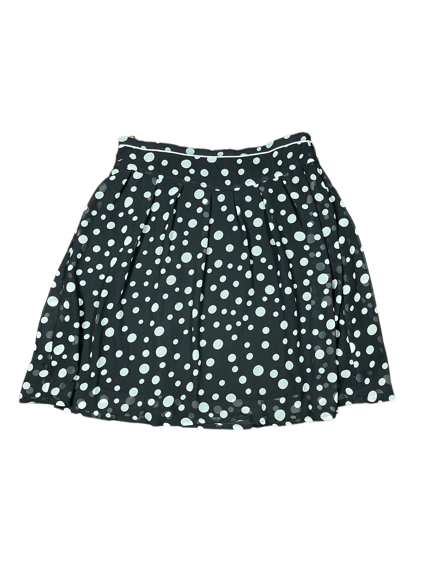 Mismash Skirt Dots Black White - L