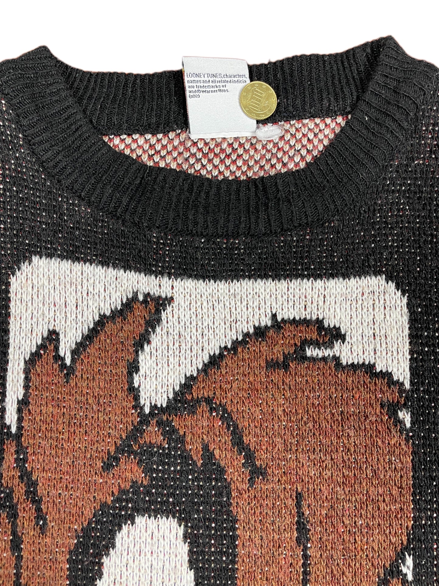 Vintage Looney Tunes 2002 TAZ Tasmanian Devil Chunky Knit Sweatshirt - XXL