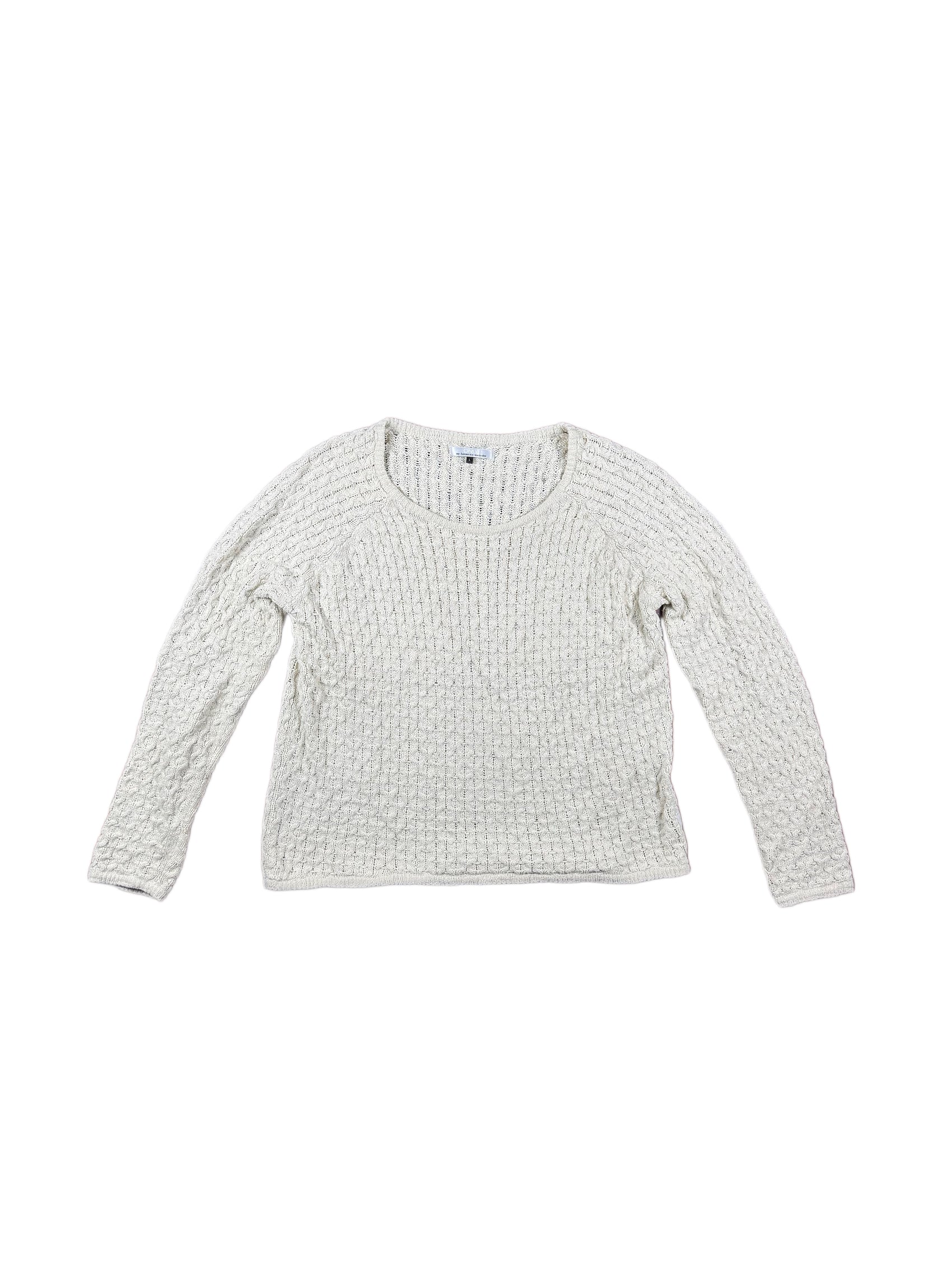 Y2k Only Knit Sweatshirt Cream - L