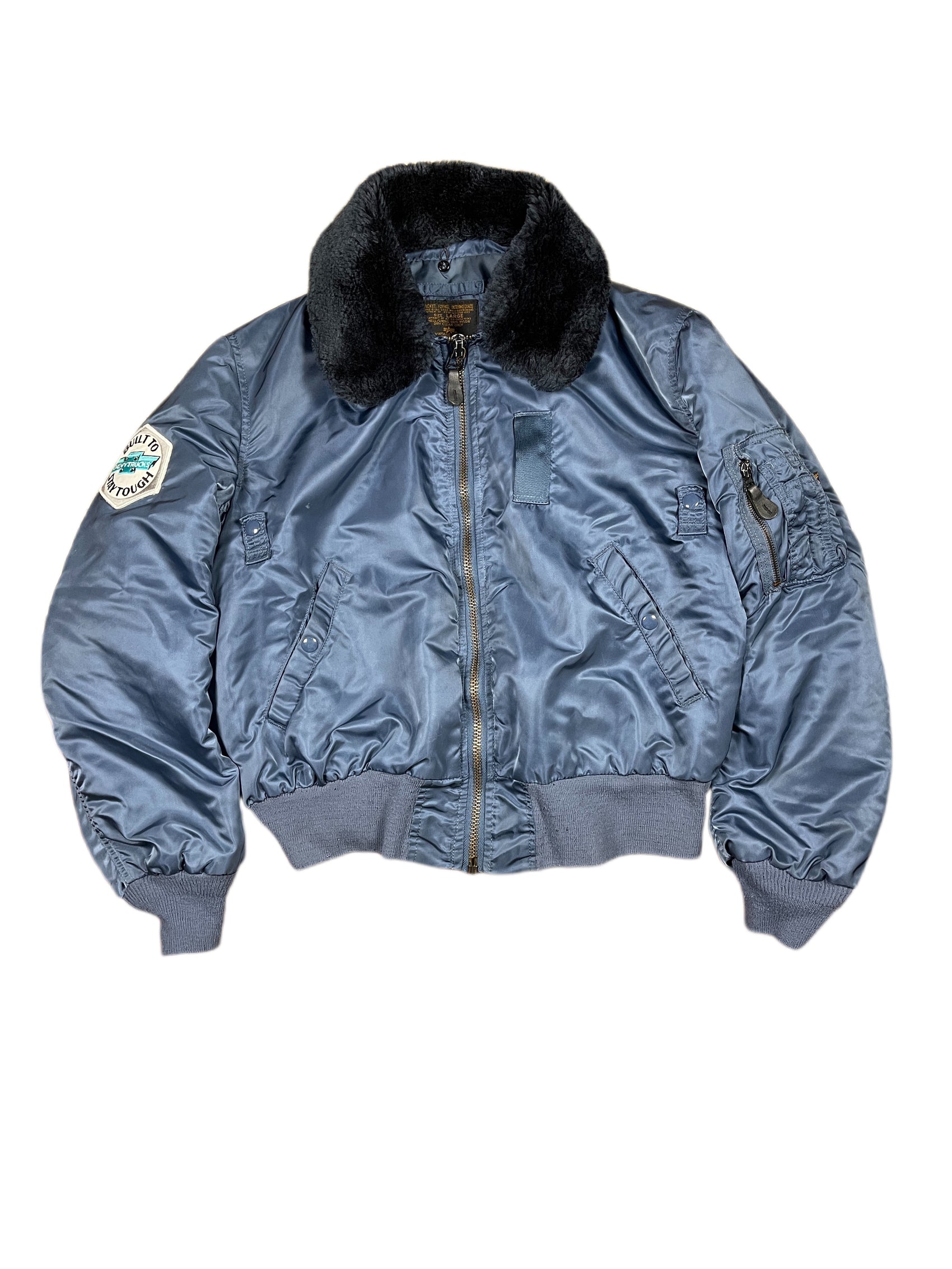 Vintage Alpha Industries Bomber Jacket Navy - L