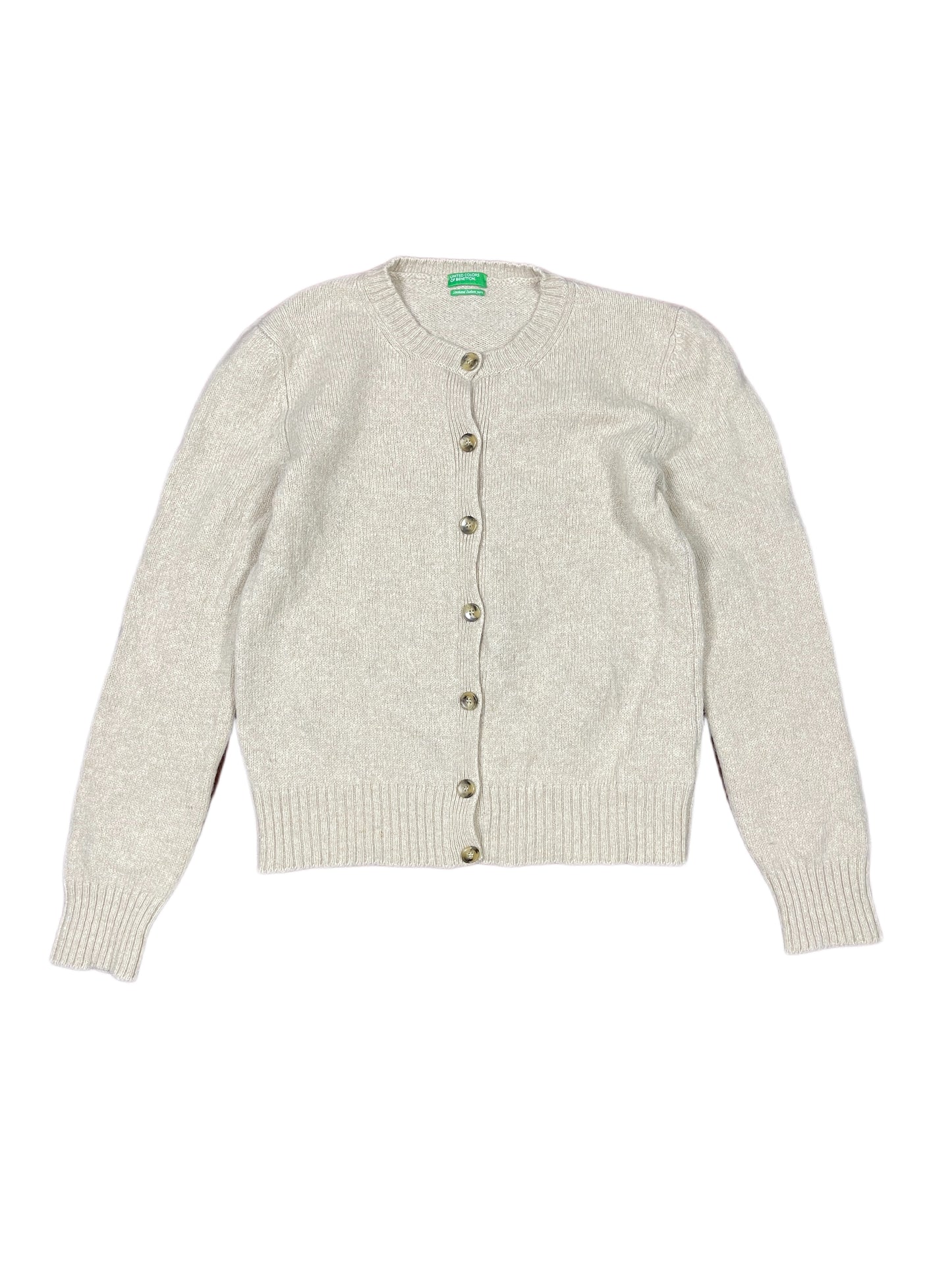 Benetton Knitted Wool Cardigan Cream - L