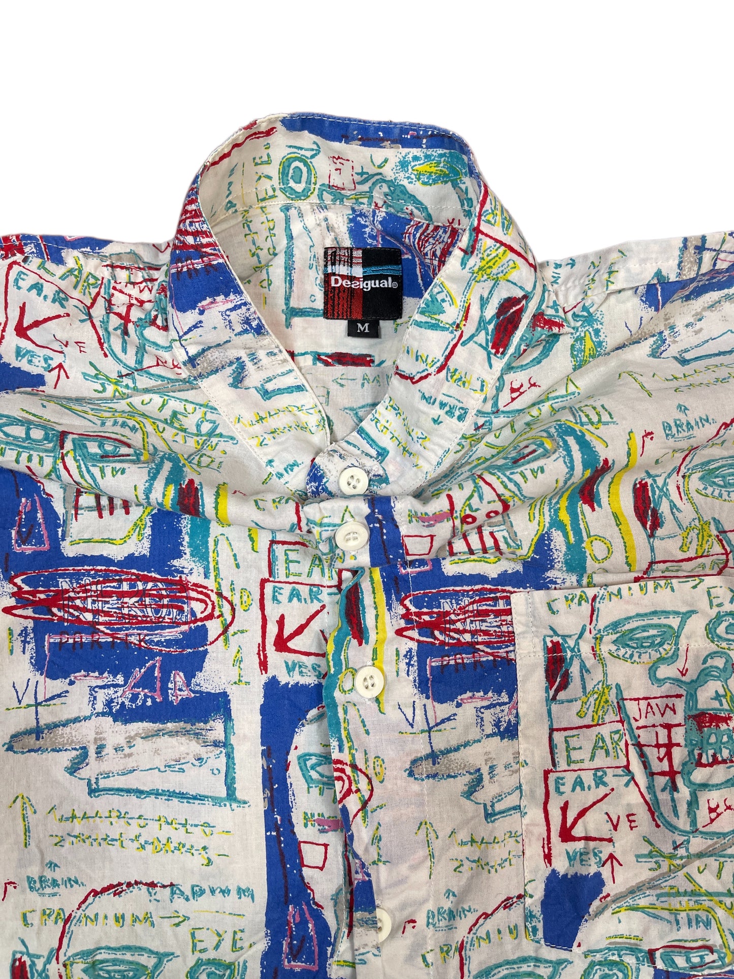 Desigual Long Sleeve Shirt White Multicolor - M