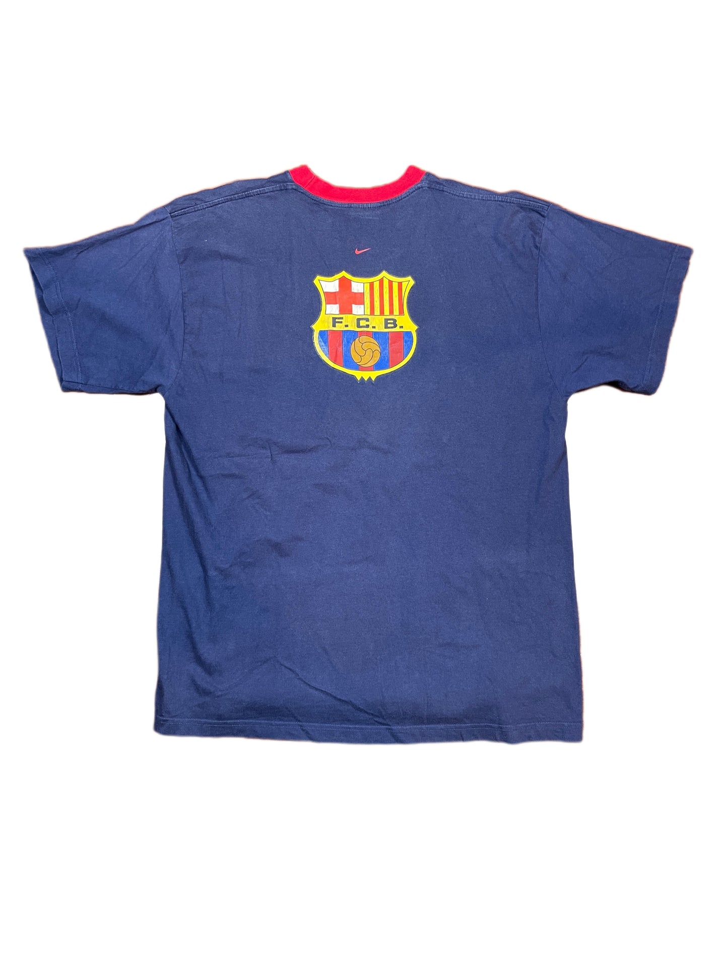 Vintage Nike 1990s Fc Barcelona T-Shirt Navy - L