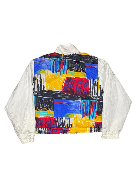 Vintage Reebok Sport Jacket White Multicolor - L