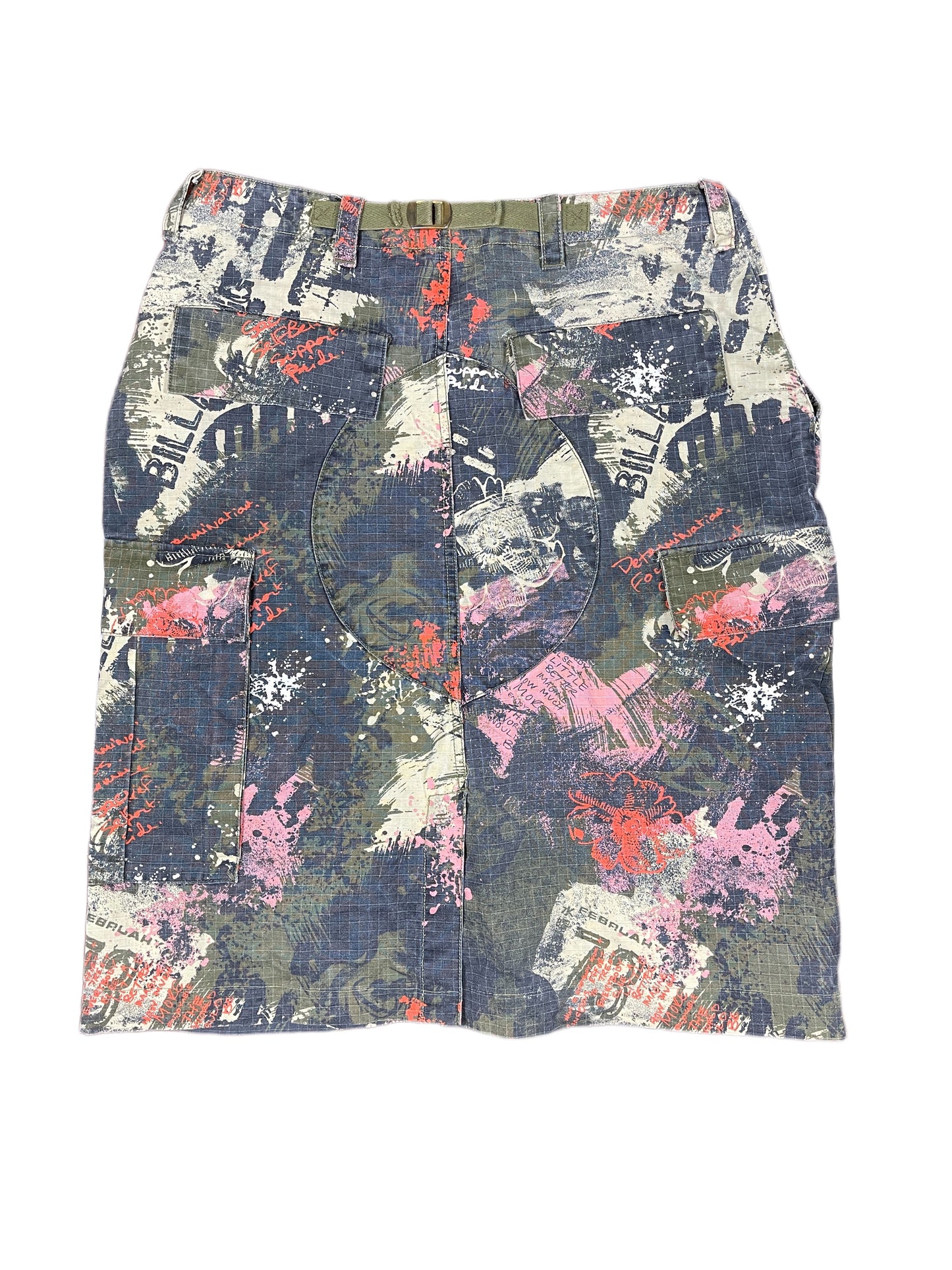 Y2k Billabong Midi Skirt Urban Pattern - XL
