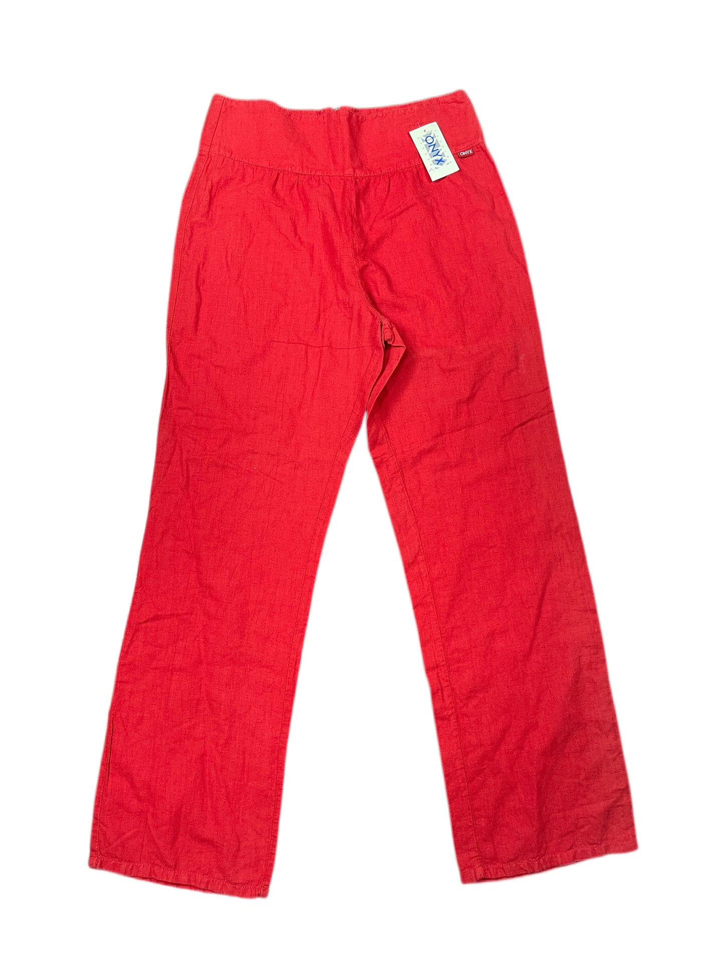 Y2k Onyx Deadstock Bootcut Linen Pants Red - XL