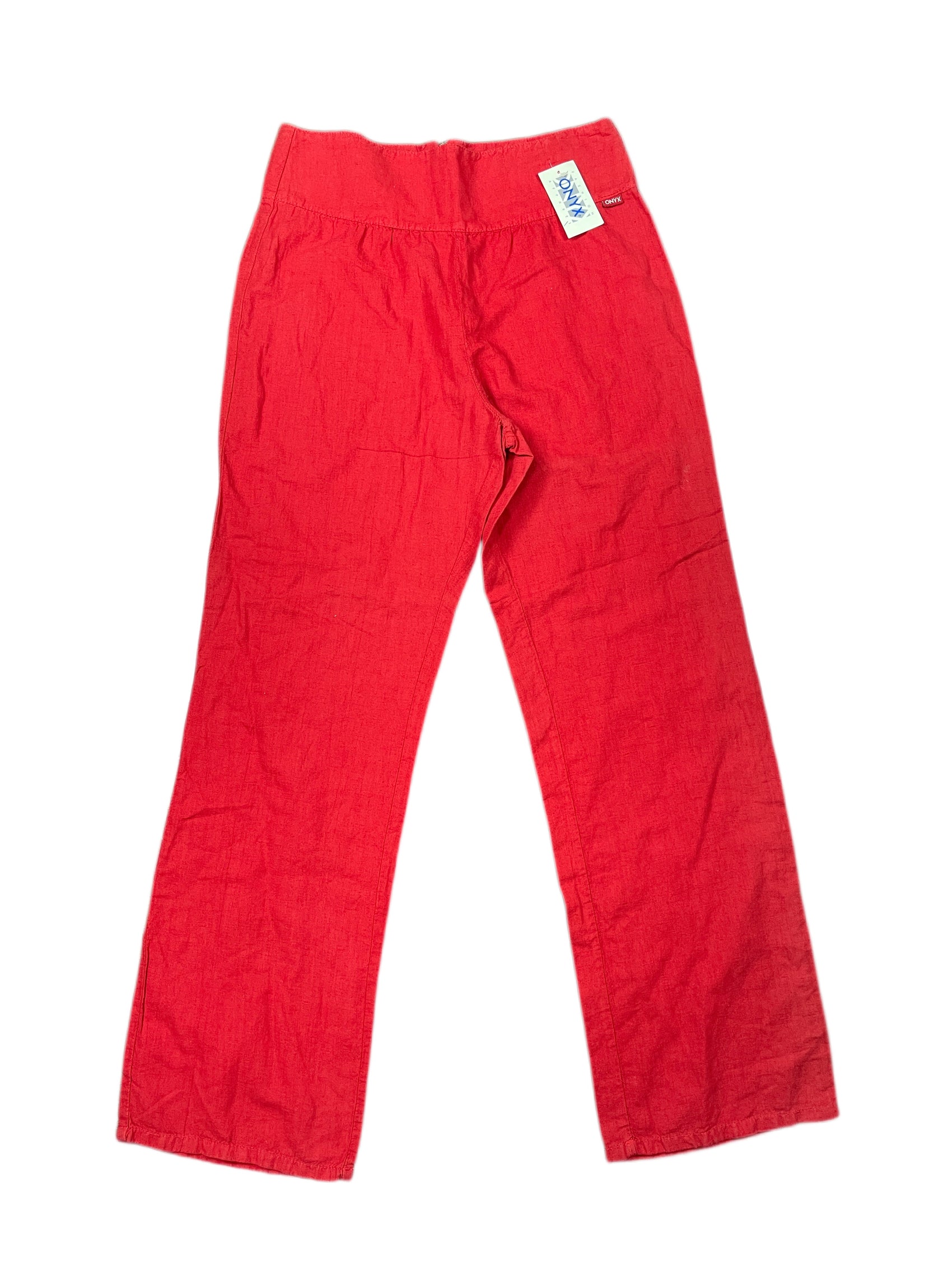 Y2k Onyx Deadstock Bootcut Linen Pants Red - XL