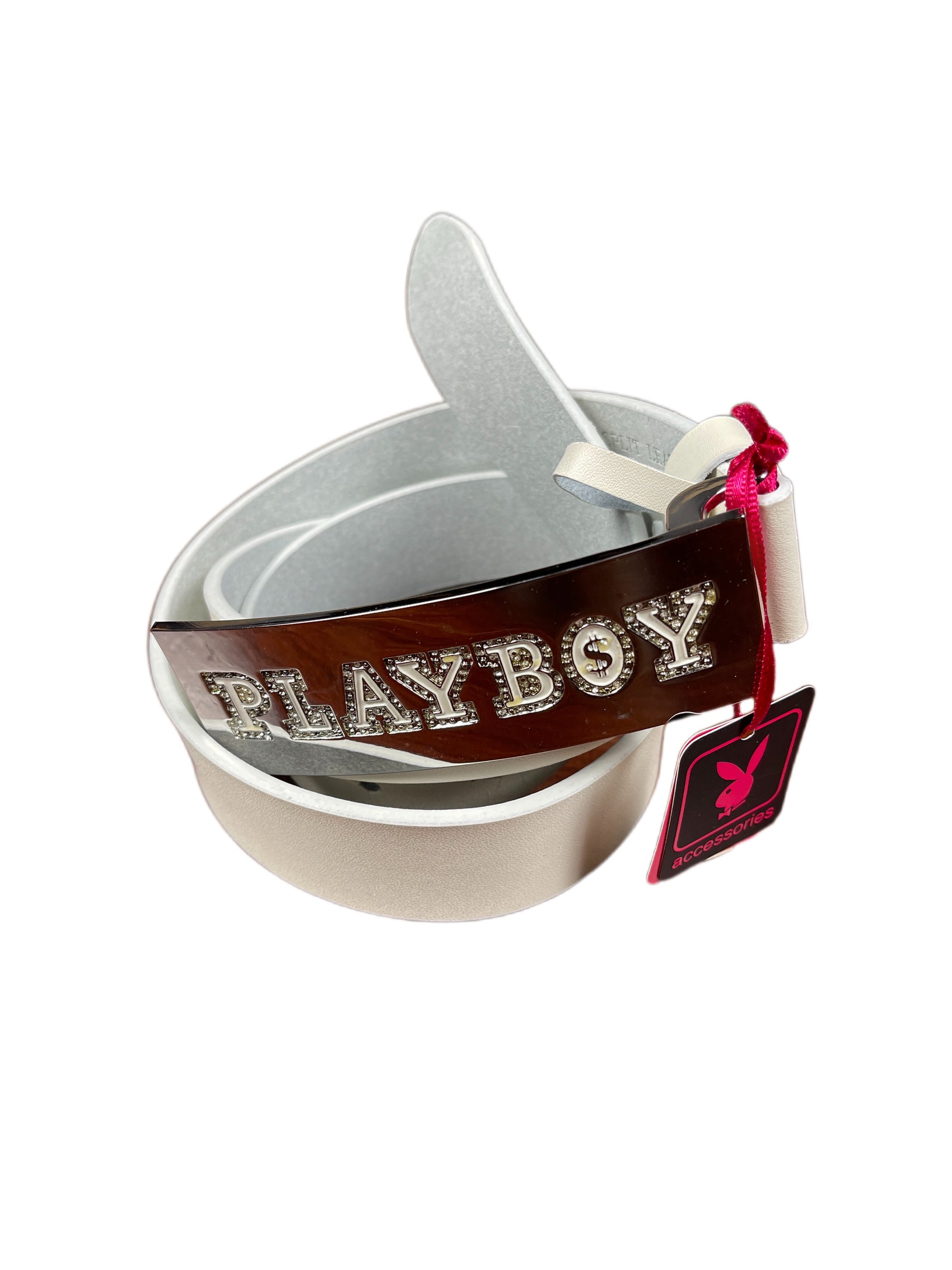 Y2k Playboy Leather Plug Belt White 2004