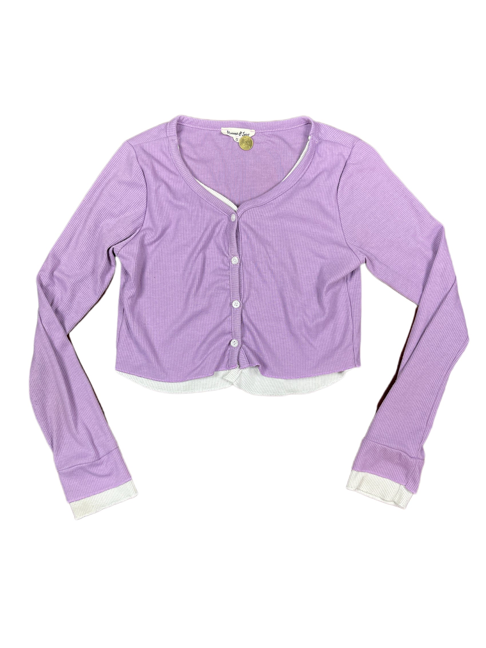Y2k Yvonne & Love Long Sleeve Top Lavender - S