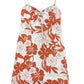 Y2k Roxy Sleeveless Dress White Red - M