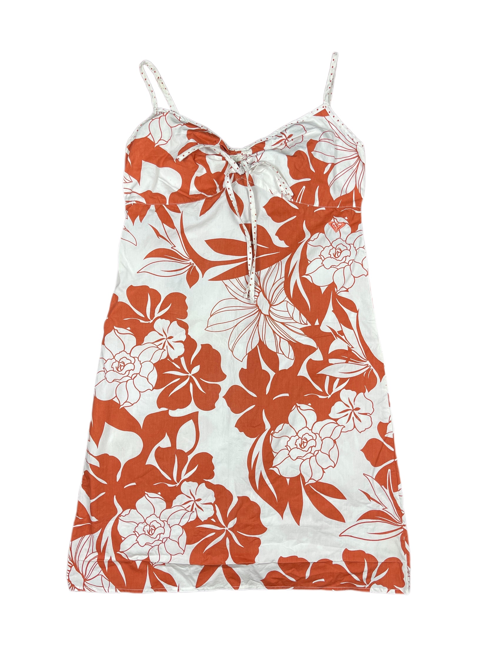 Y2k Roxy Sleeveless Dress White Red - M