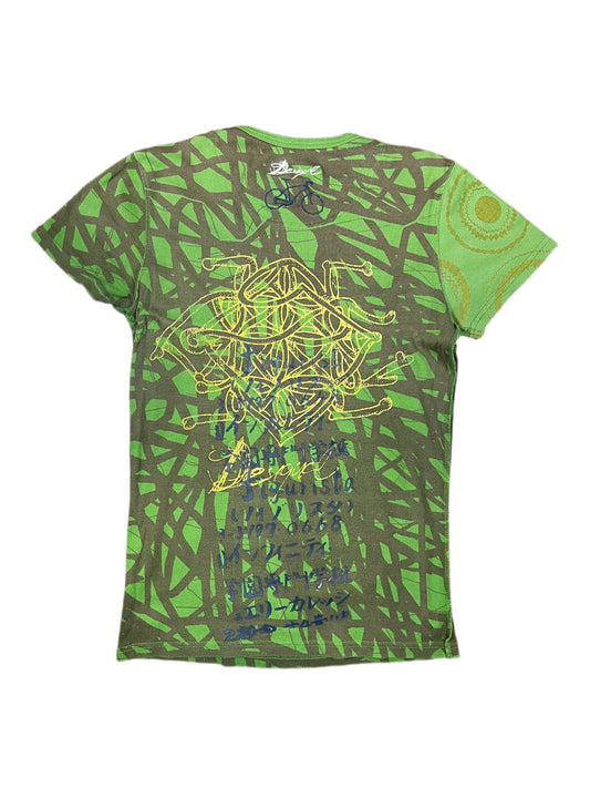 Y2k Desigual Short Sleeve Top Green - M