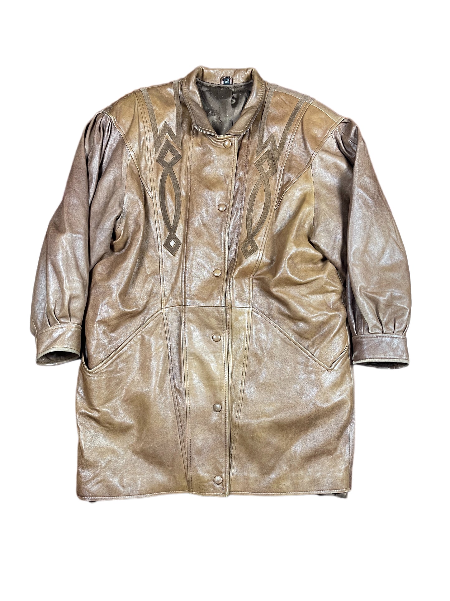 Vintage Leather Coat Brown - XXL