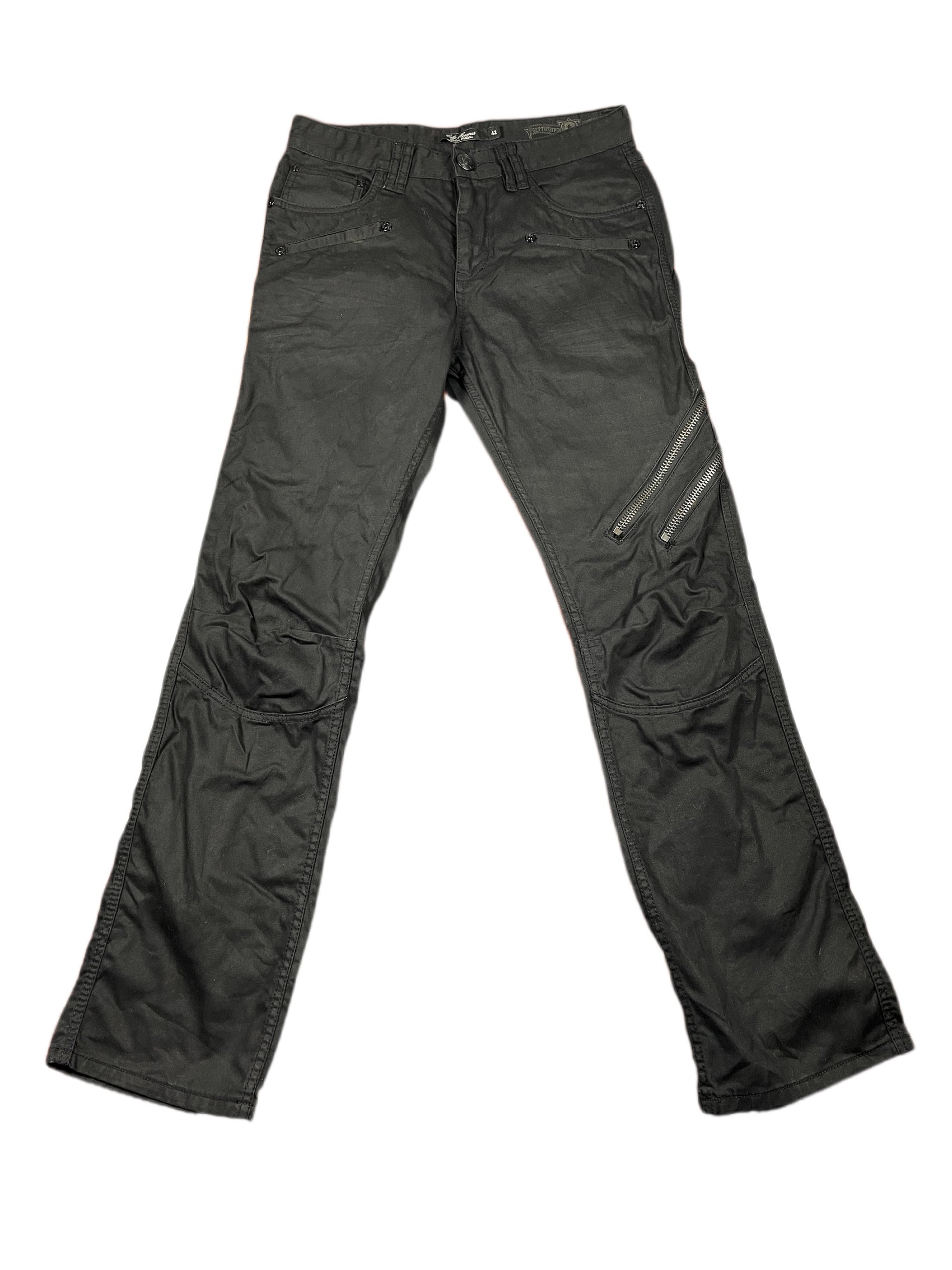 Y2k Celio Denim Pants with Zipper Details Black - S/M