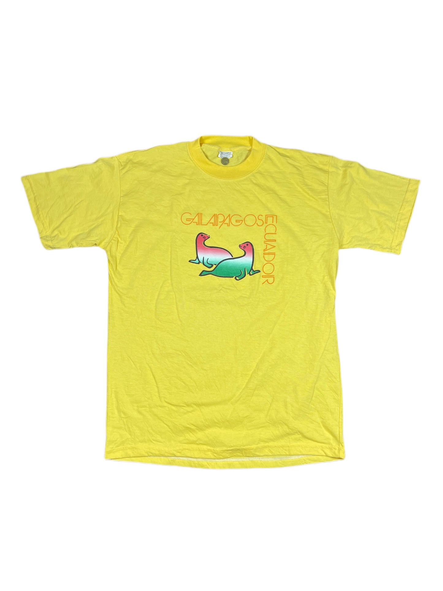 Vintage Galapagos Island T-Shirt Yellow - XL