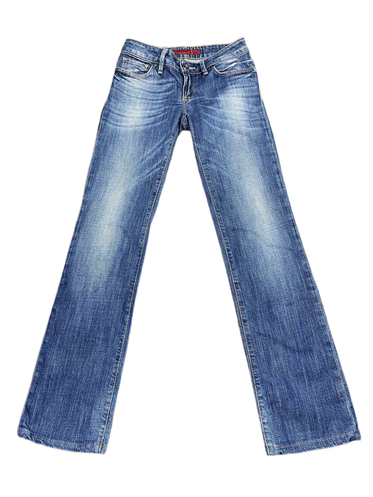 Y2k Salsa Low Waist Flared Denim Pants Blue - S