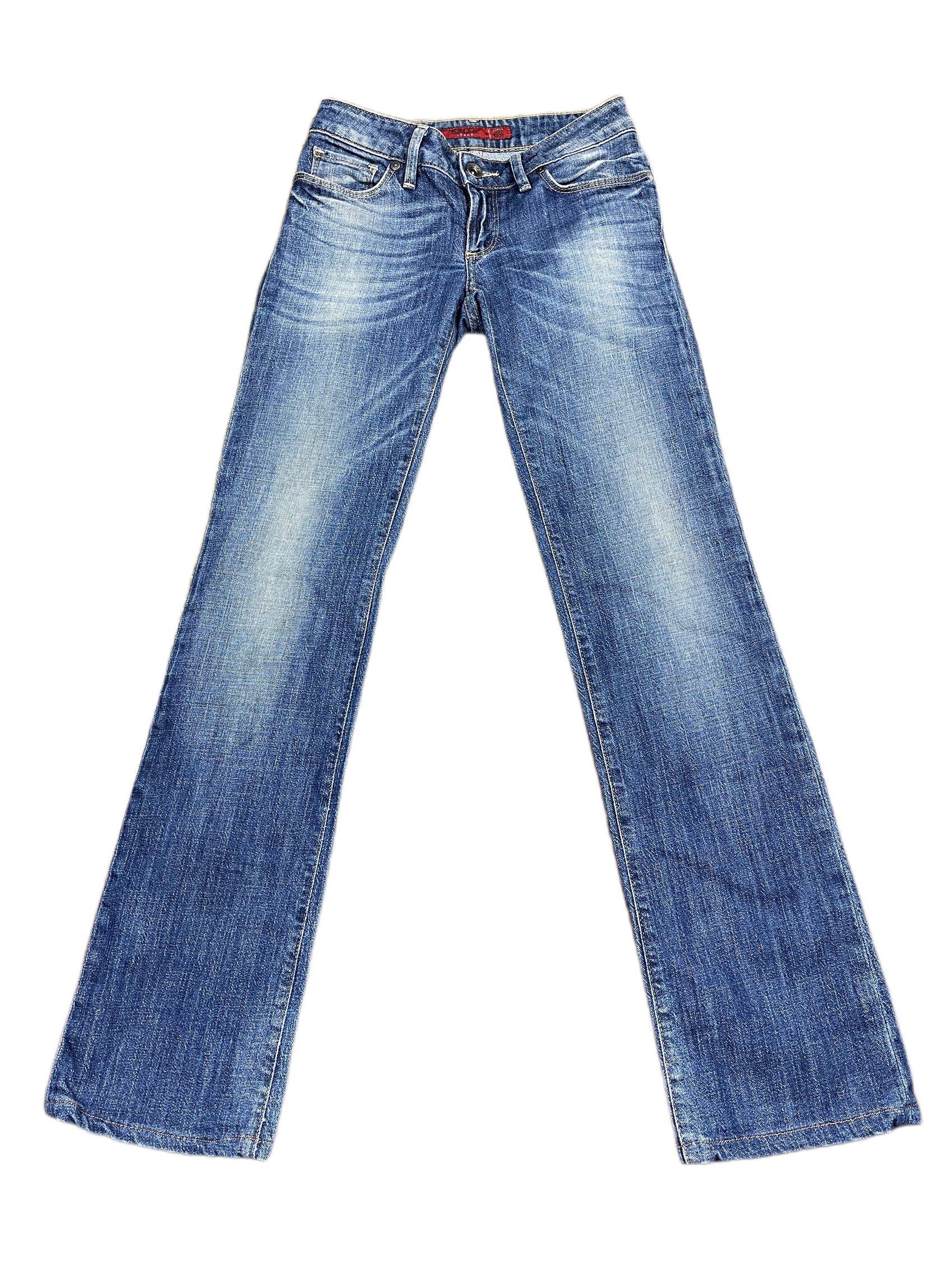 Y2k Salsa Low Waist Flared Denim Pants Blue - S