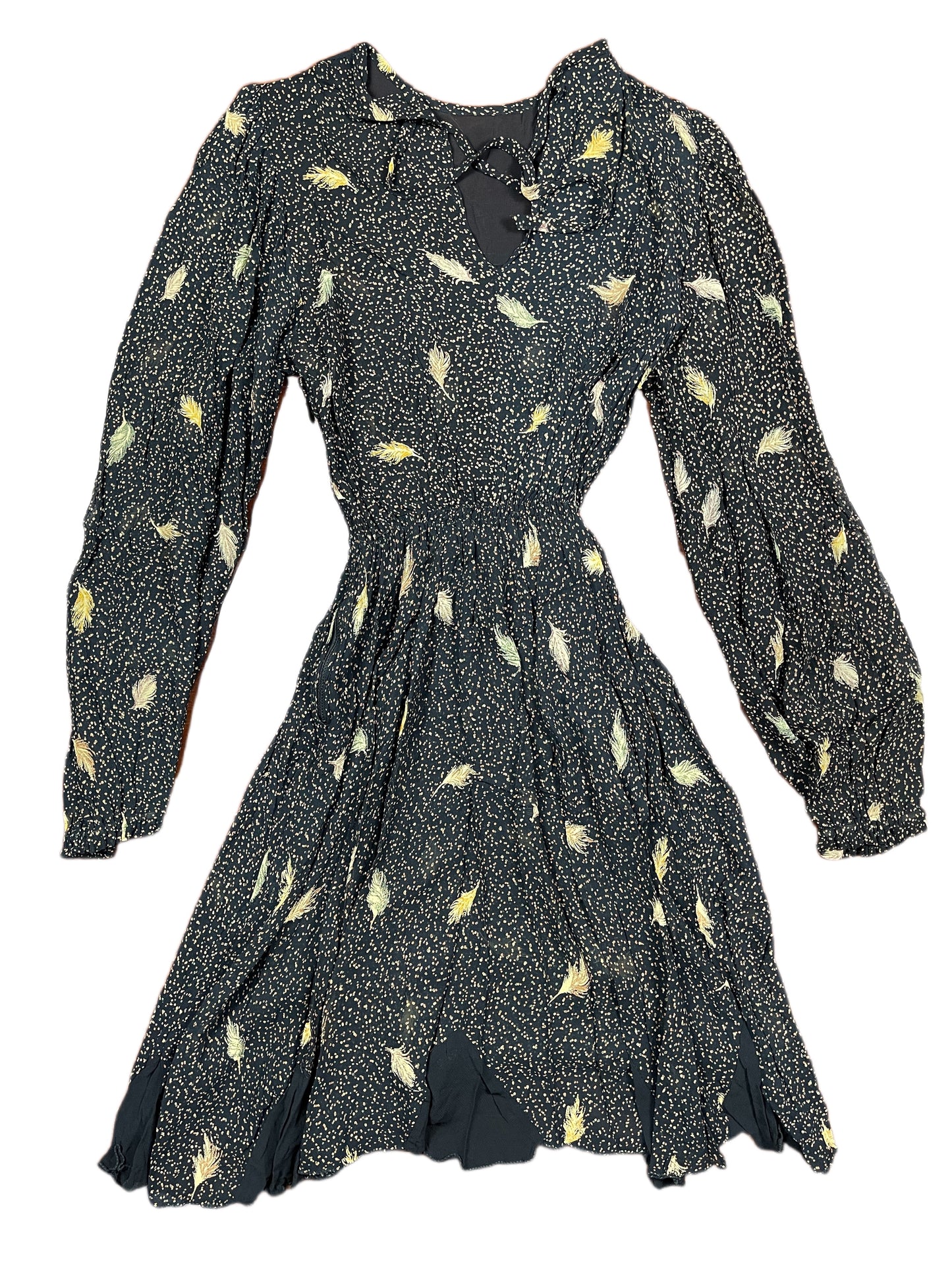 Vintage Long Sleeve Dress Black - M