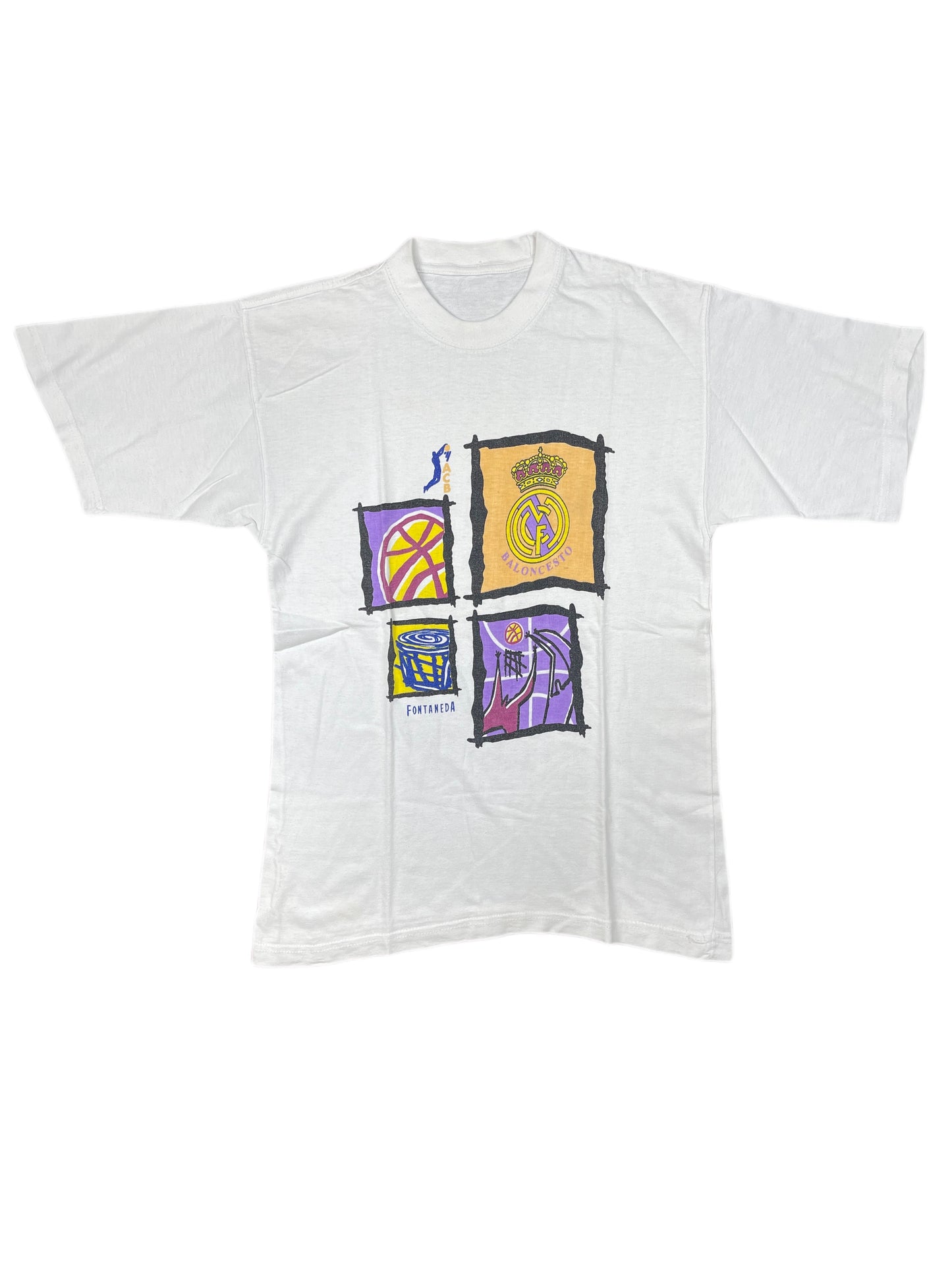 Vintage Madrid Basketball T-Shirt White - S
