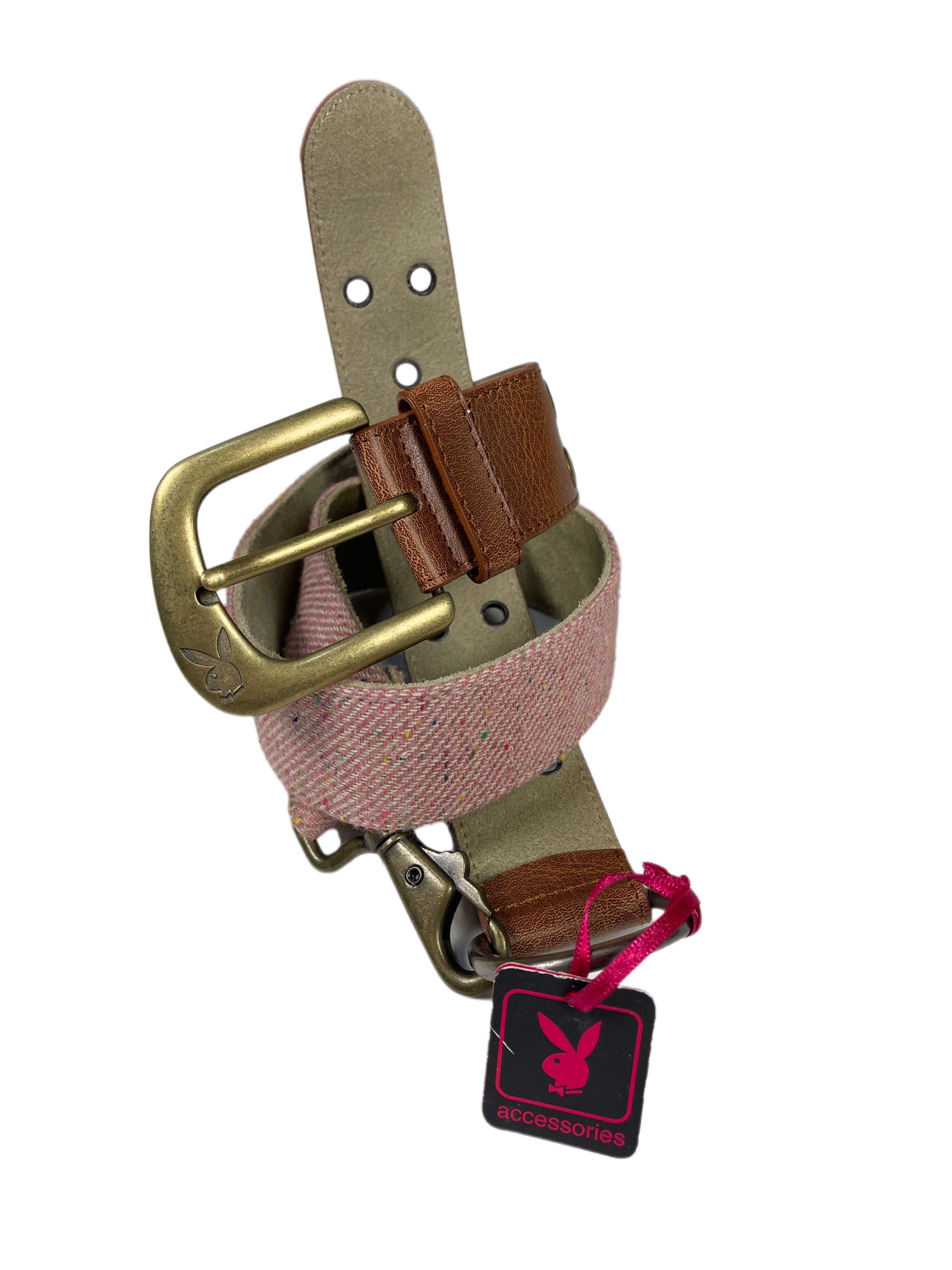 Y2k Playboy Belt Brown Rose 2004