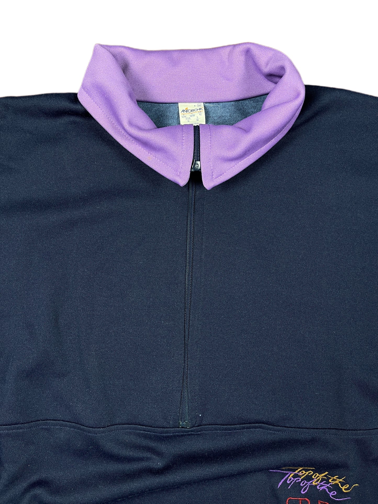 VIntage Sport Half Zip Jacket Navy Purple - XXL