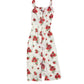 Y2k Divided Sleeveless Dress White Roses - XS