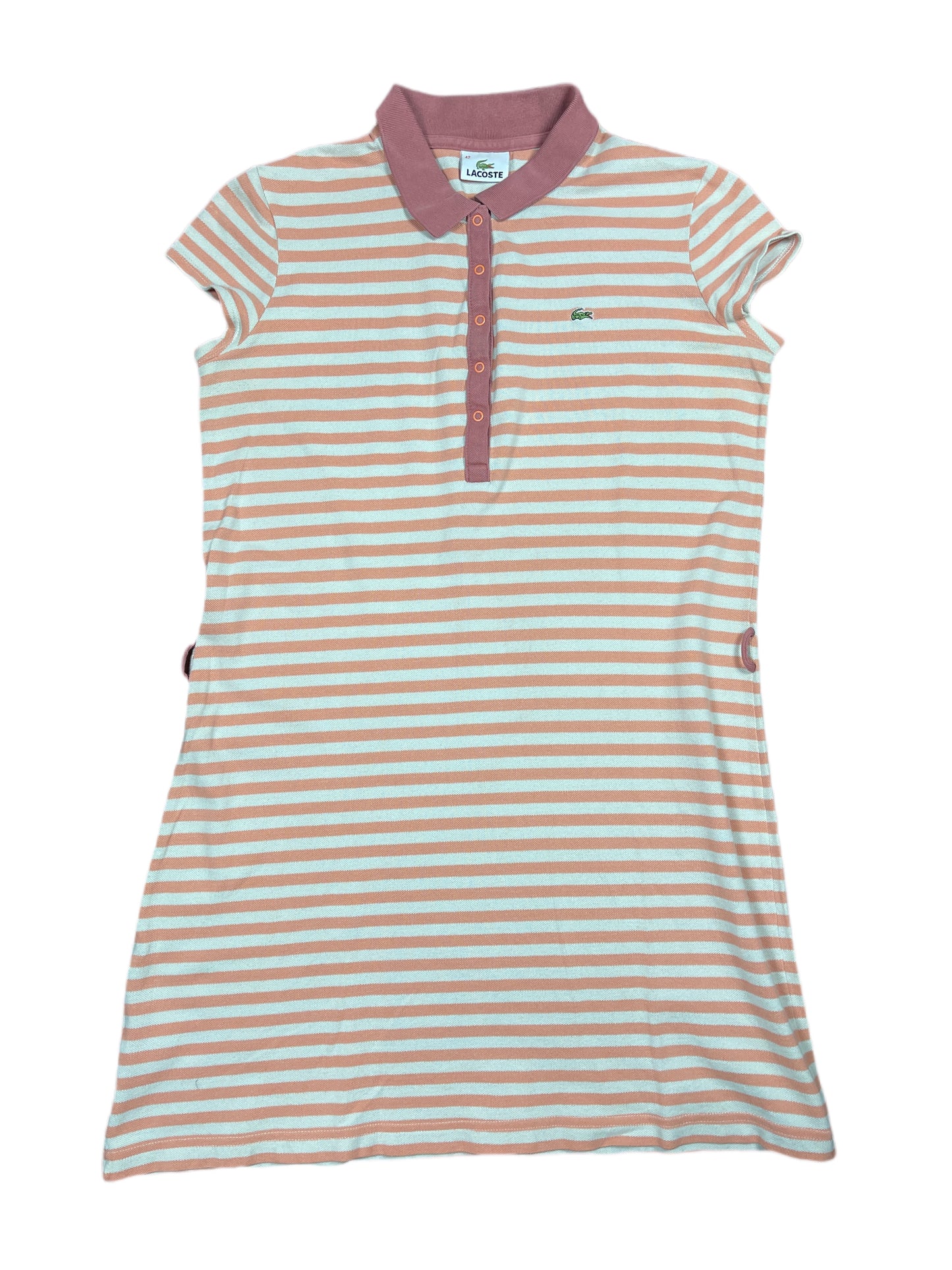 Lacoste Short Sleeve Dress Salmon White - XL