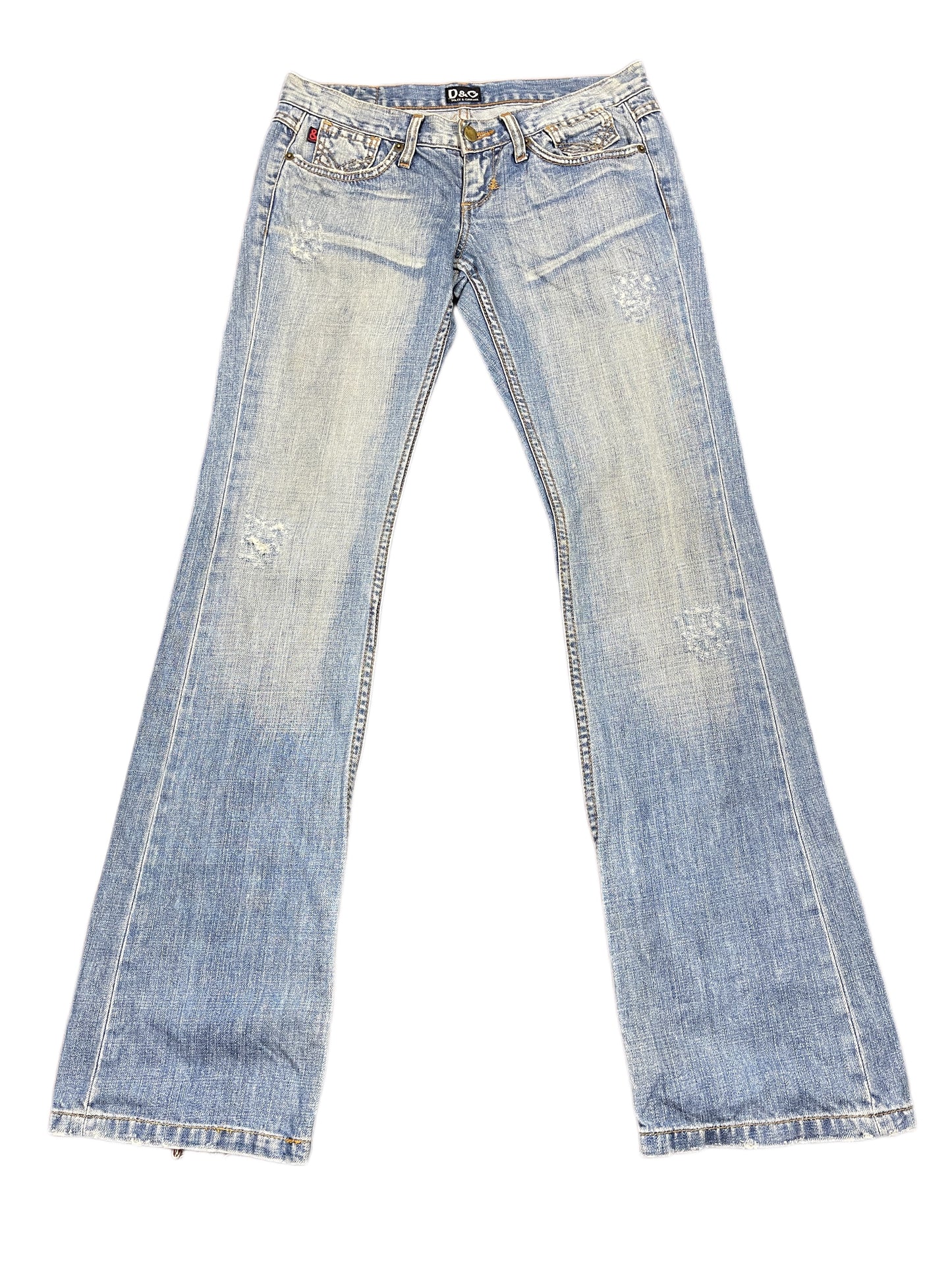 Y2k Dolce & Gabbana 2000s Bootcut Low Waist Denim Pants Blue - S/M